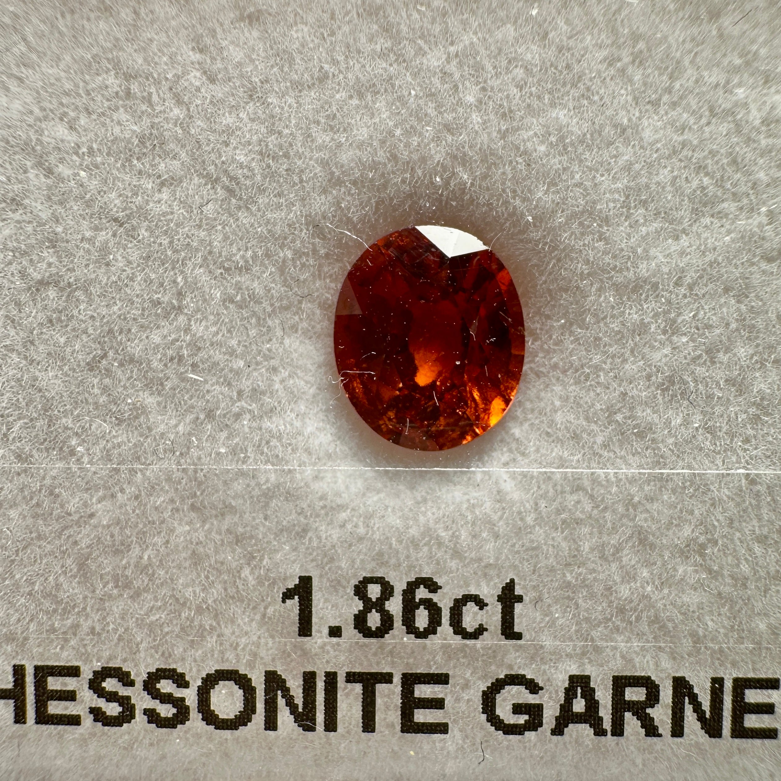 1.86ct Hessonite Garnet, Untreated Unheated, native cut