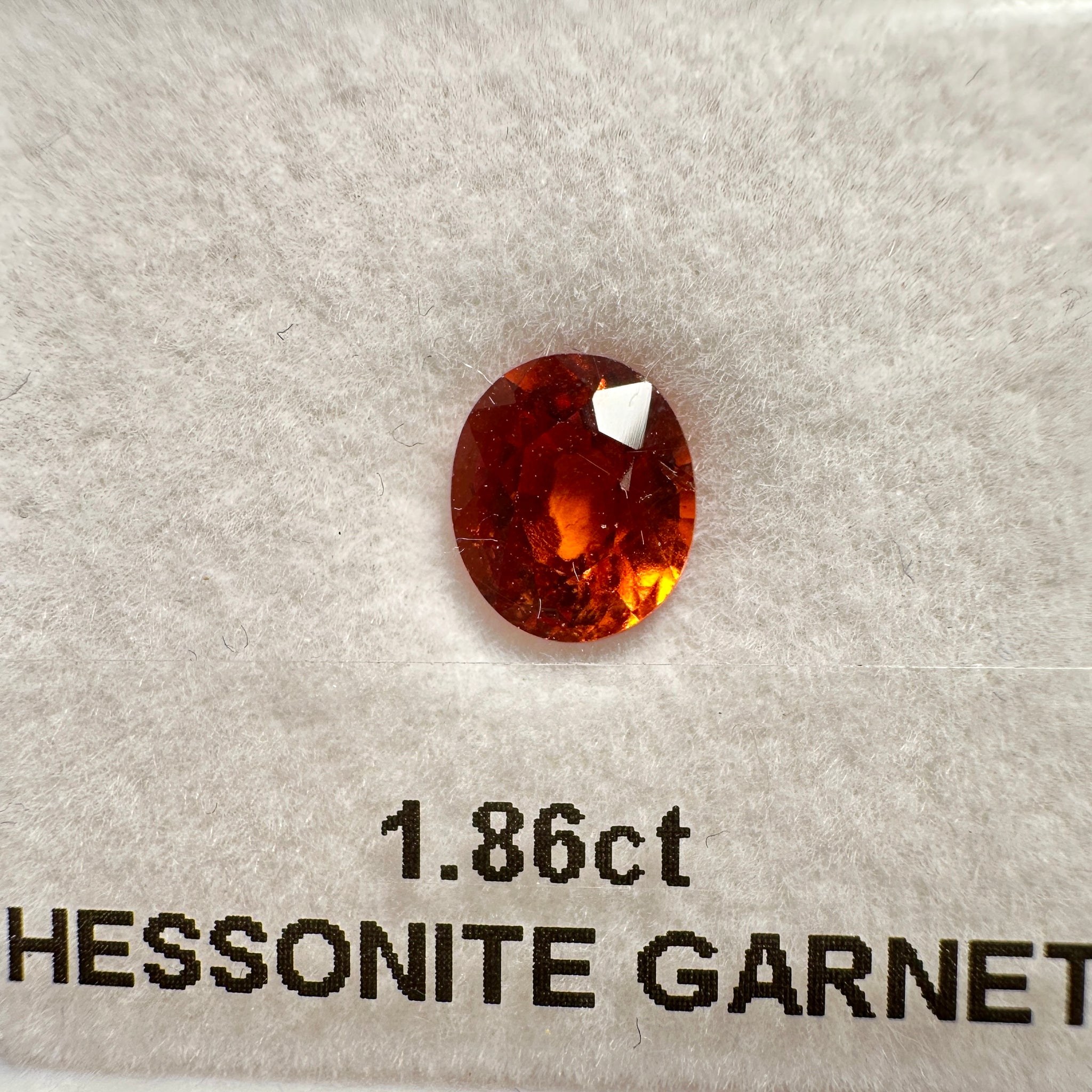 Hessonite Garnet, 1.86ct, Untreated Unheated, native cut