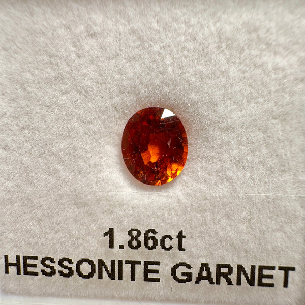 Hessonite Garnet, 1.86ct, Untreated Unheated, native cut