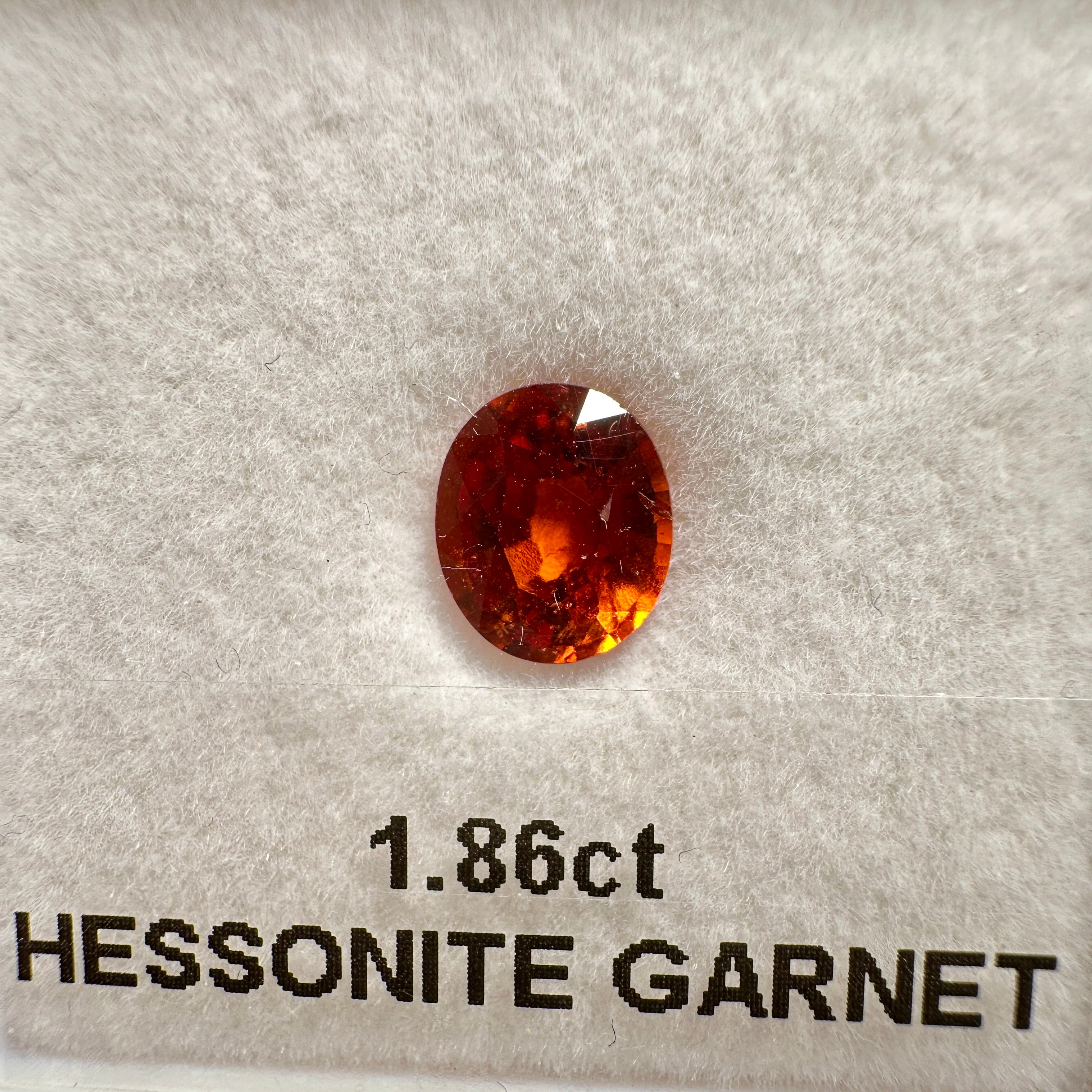 1.86ct Hessonite Garnet, Untreated Unheated, native cut