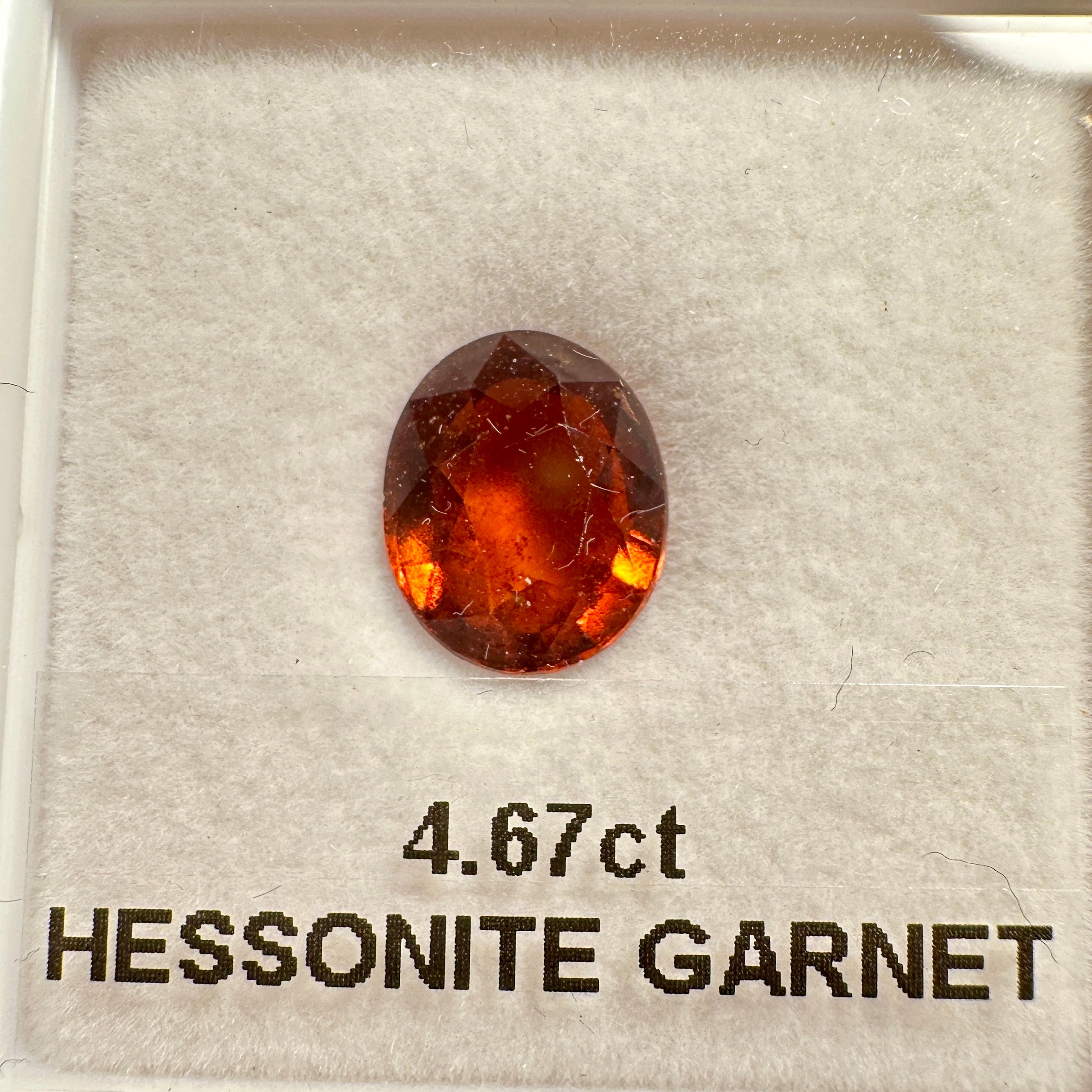4.67ct Hessonite Garnet, Untreated Unheated, native cut