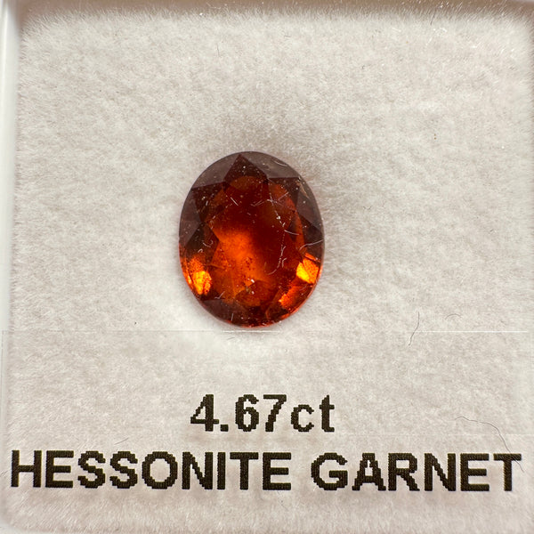 4.67ct Hessonite Garnet, Untreated Unheated, native cut