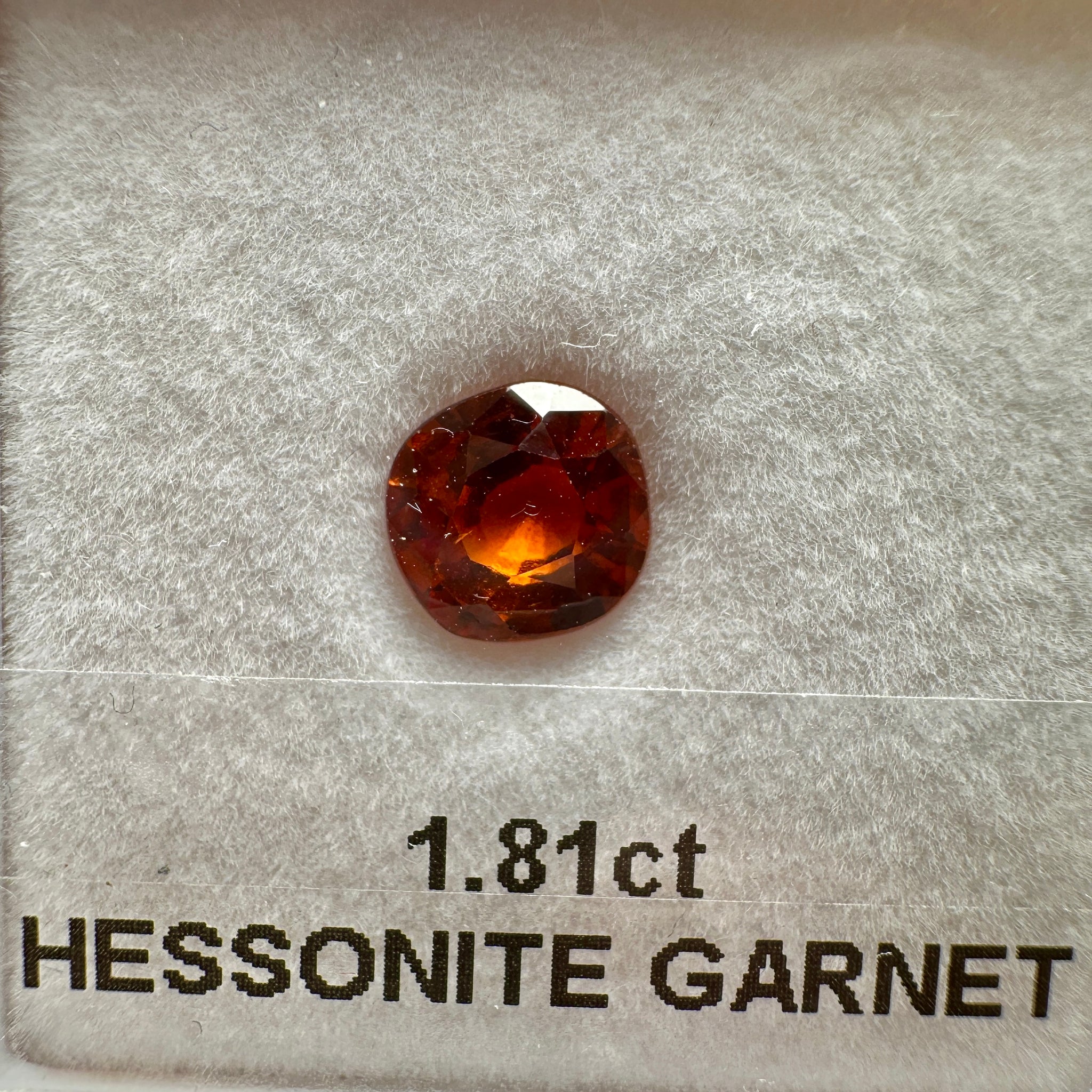 Hessonite Garnet, 1.81ct, Untreated Unheated, native cut