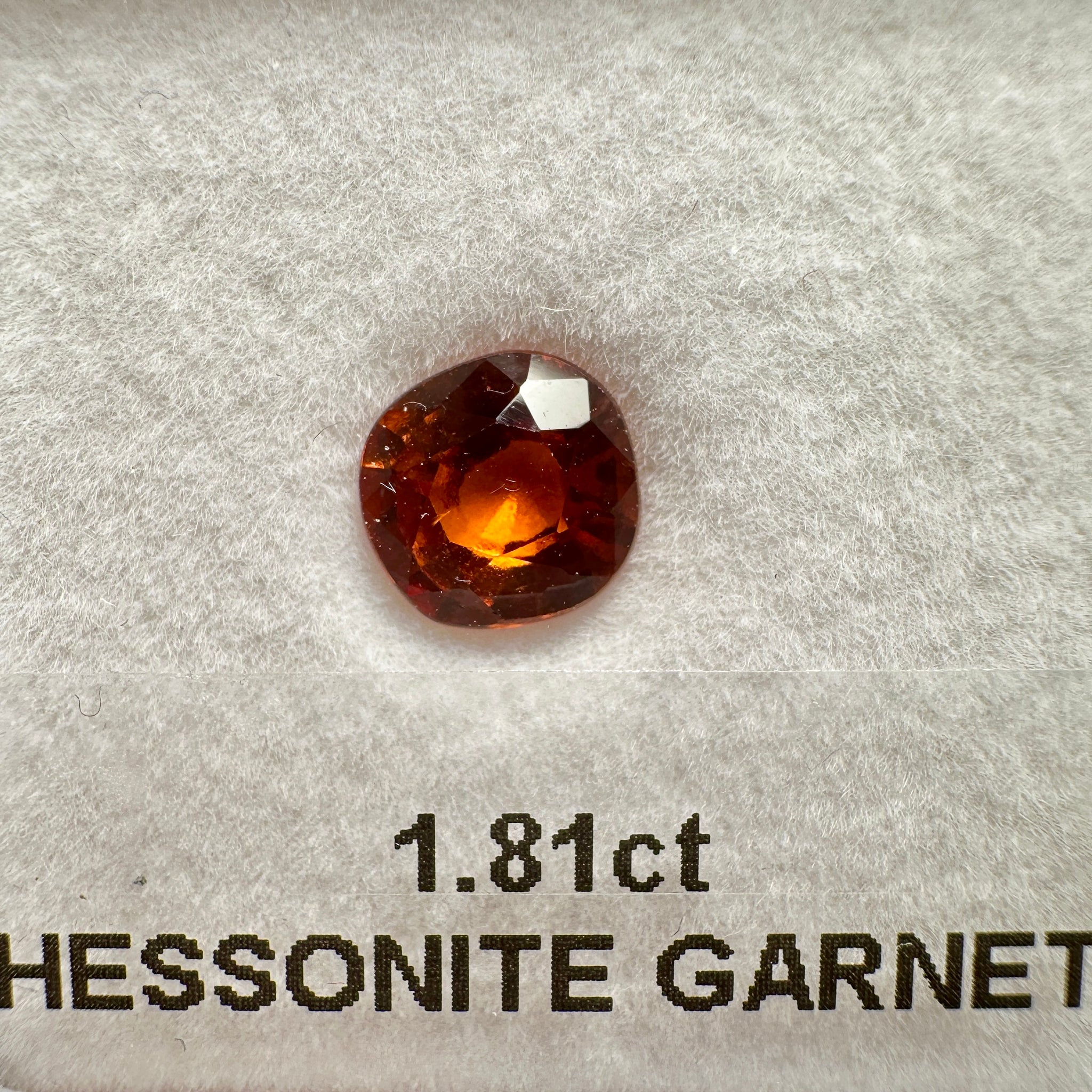 Hessonite Garnet, 1.81ct, Untreated Unheated, native cut