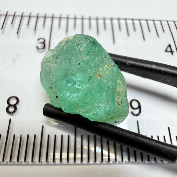 Emerald, 6.37ct, Tanzania, Untreated Unheated, no oil. Great for setting as is in jewellery or cabbing