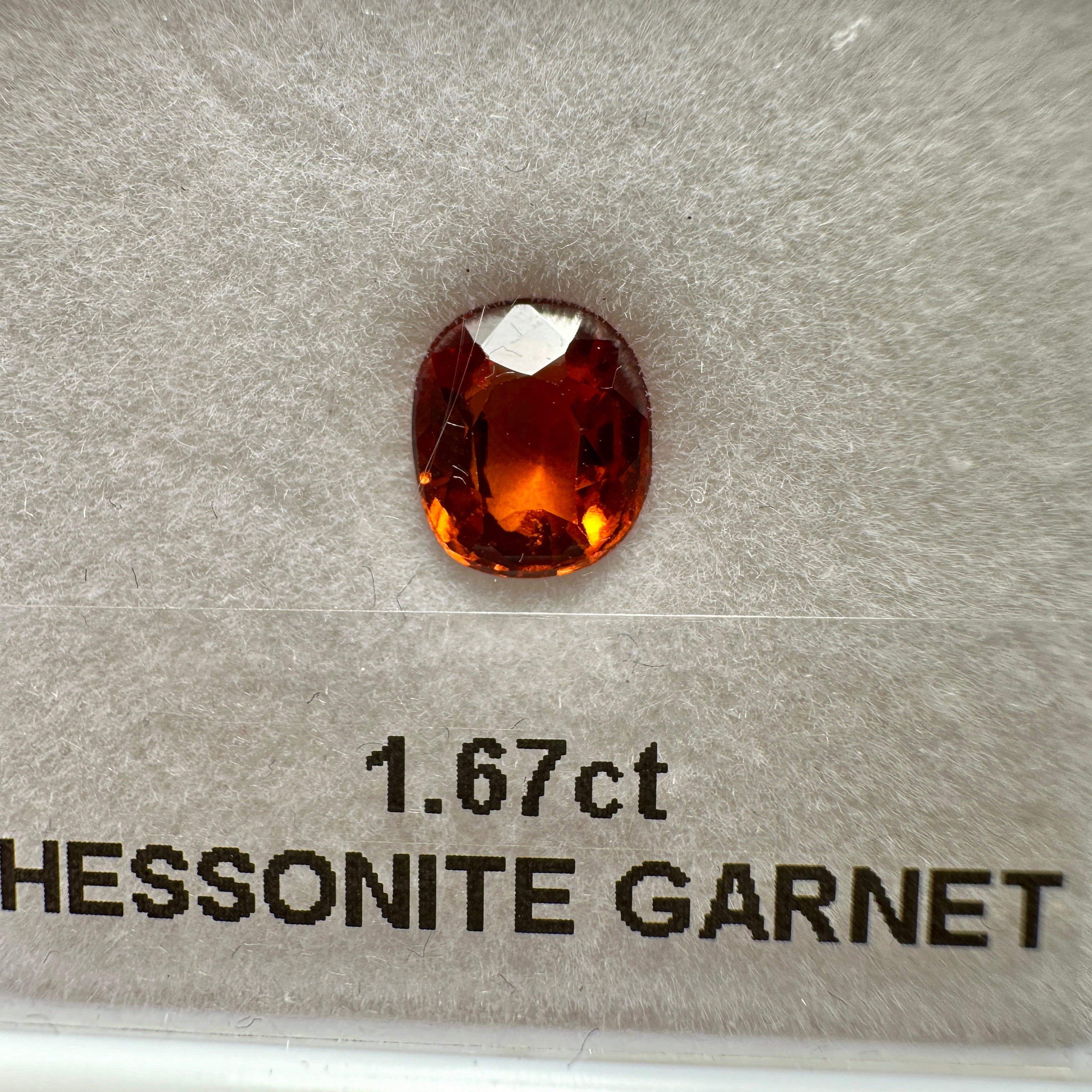 1.67ct Hessonite Garnet, Untreated Unheated, native cut