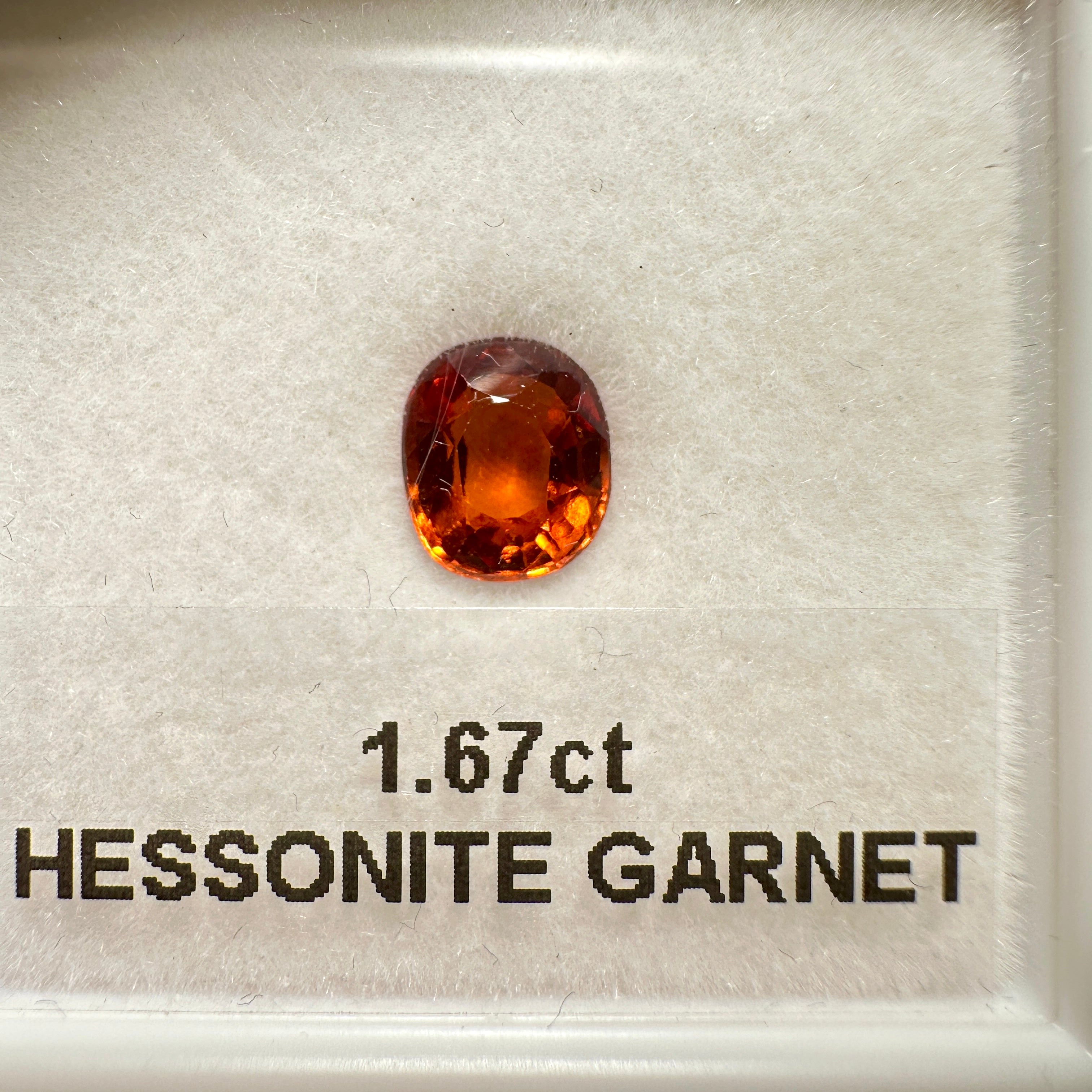 1.67ct Hessonite Garnet, Untreated Unheated, native cut
