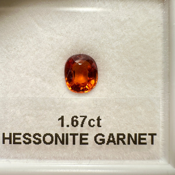 Hessonite Garnet, 1.67ct, Untreated Unheated, native cut