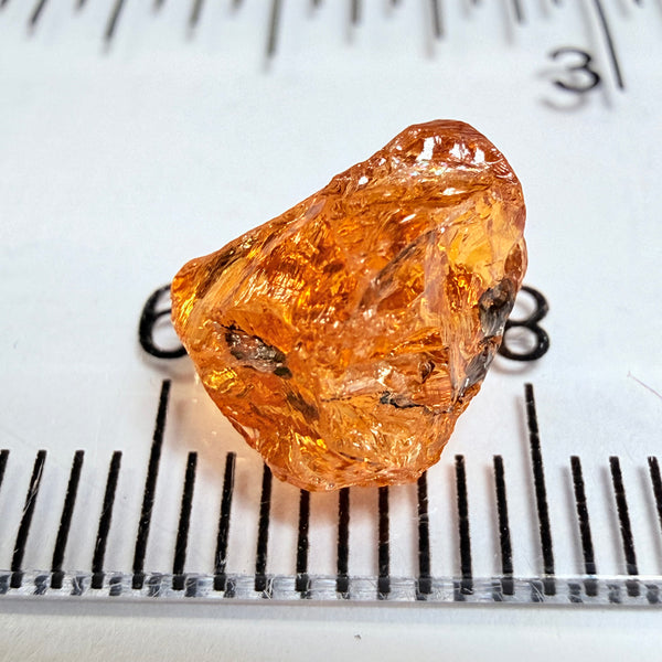 Mandarin Garnet, 4.03ct, Loliondo, Tanzania, Untreated Unheated. Cab grade rough or set it in jewellery as is