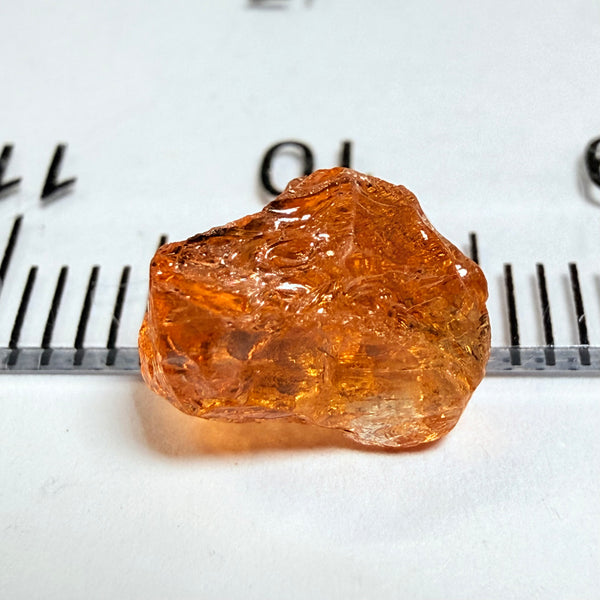 Mandarin Garnet, 4.03ct, Loliondo, Tanzania, Untreated Unheated. Cab grade rough or set it in jewellery as is