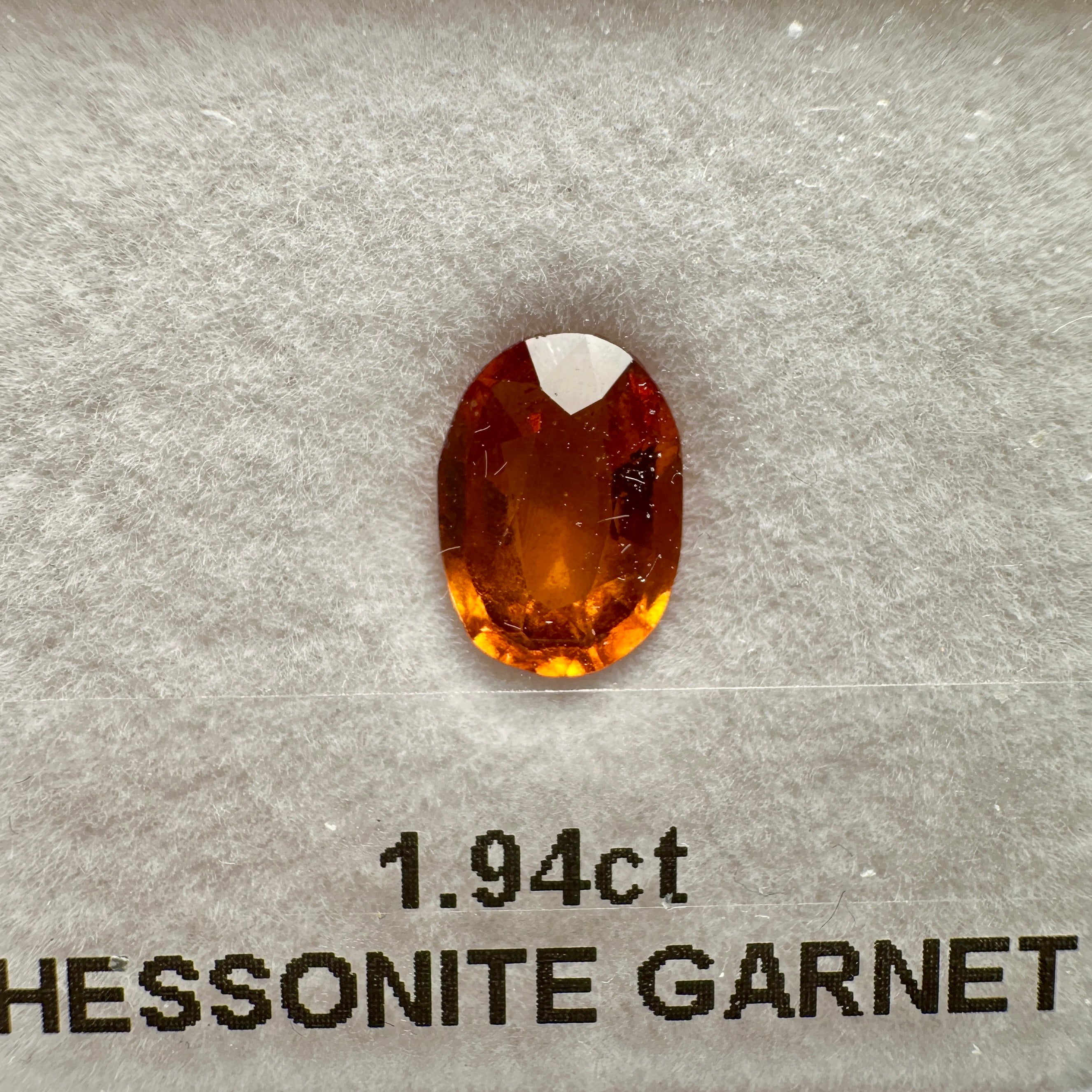 1.94ct Hessonite Garnet, Untreated Unheated, native cut