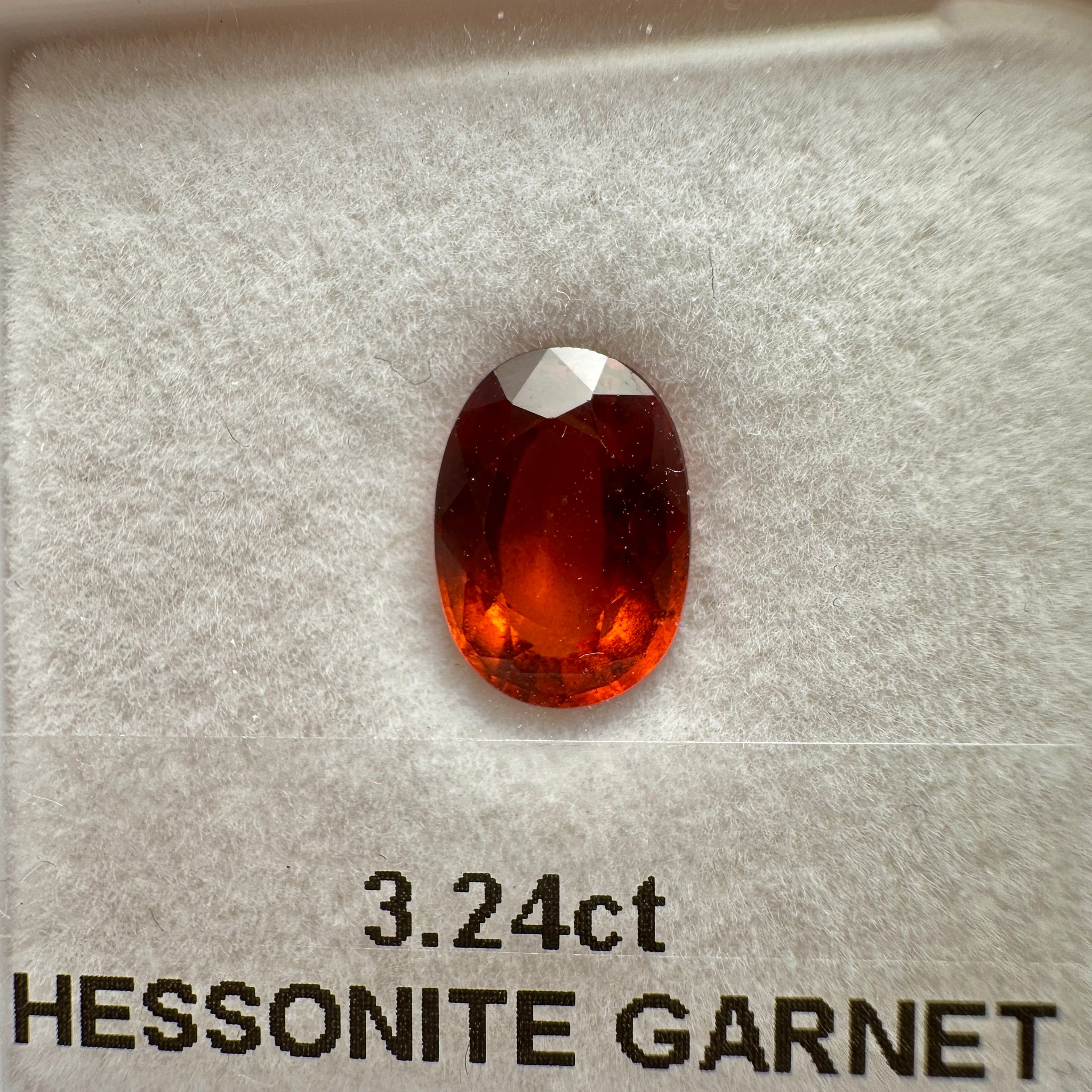 Hessonite Garnet, 3.24ct, Untreated Unheated, native cut