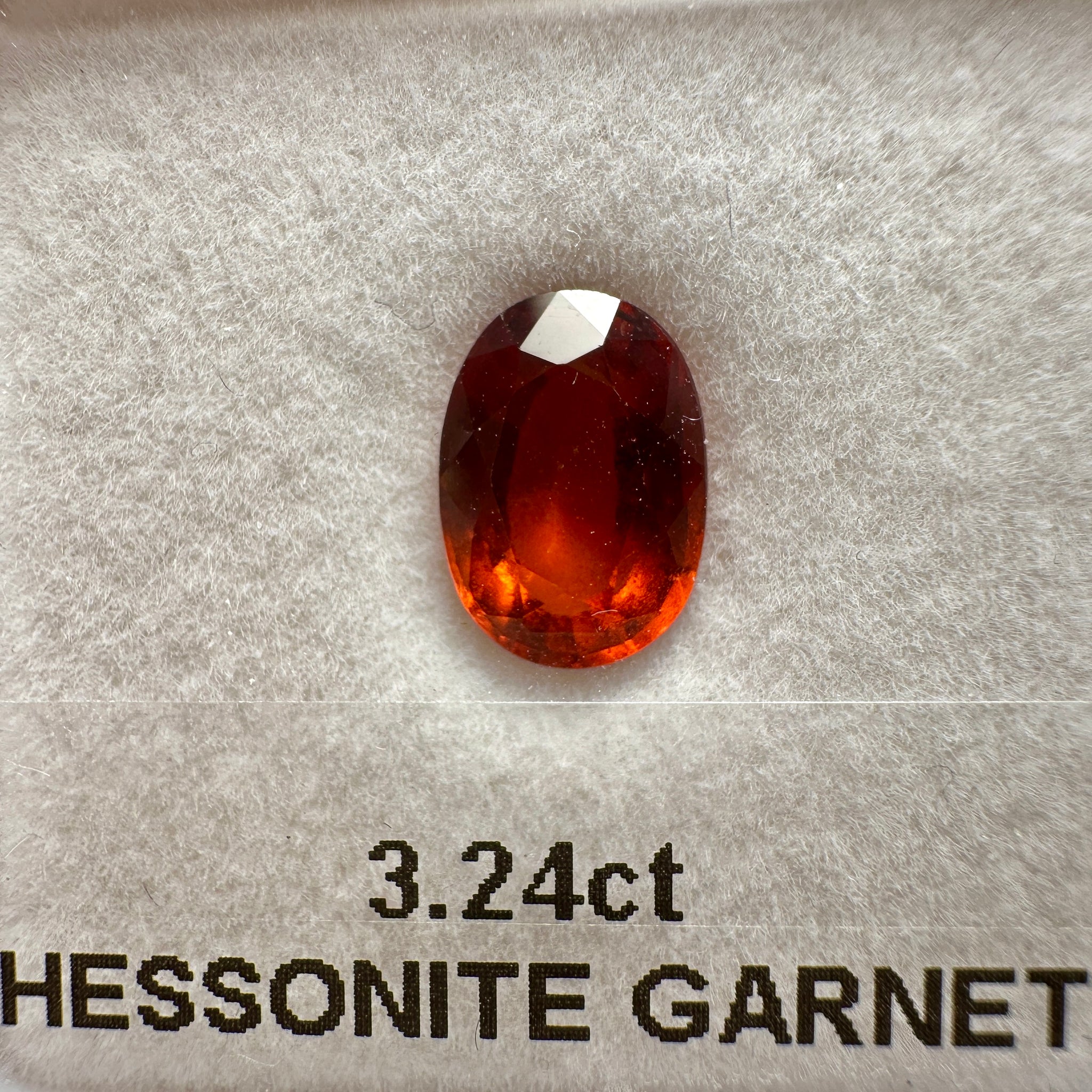 Hessonite Garnet, 3.24ct, Untreated Unheated, native cut