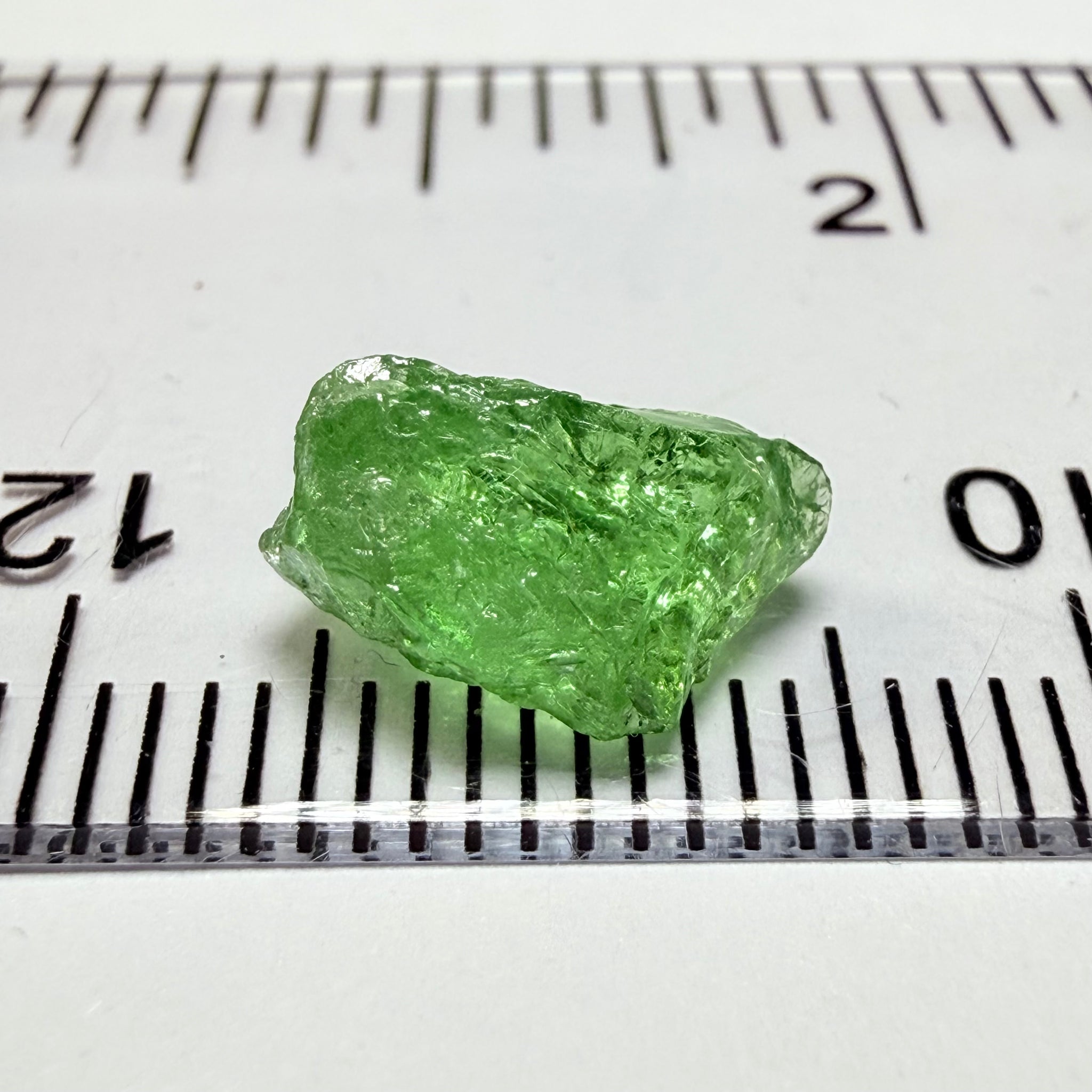 Tsavorite Garnet, 2.64ct, Tanzania, Untreated Unheated. Heavily veiled, you can facet this and great for setting as is in jewellery too