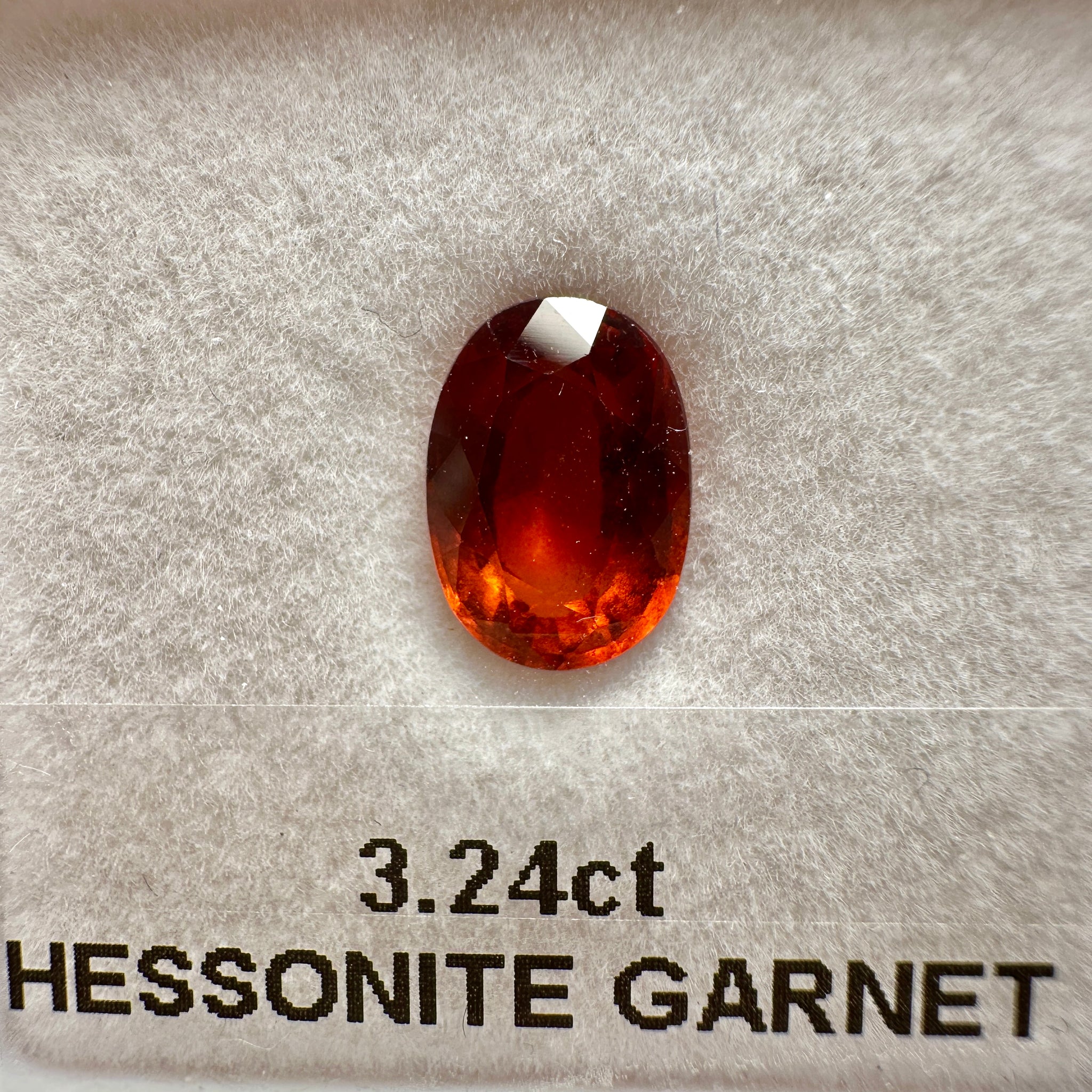 Hessonite Garnet, 3.24ct, Untreated Unheated, native cut