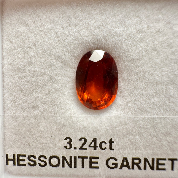 3.24ct Hessonite Garnet, Untreated Unheated, native cut