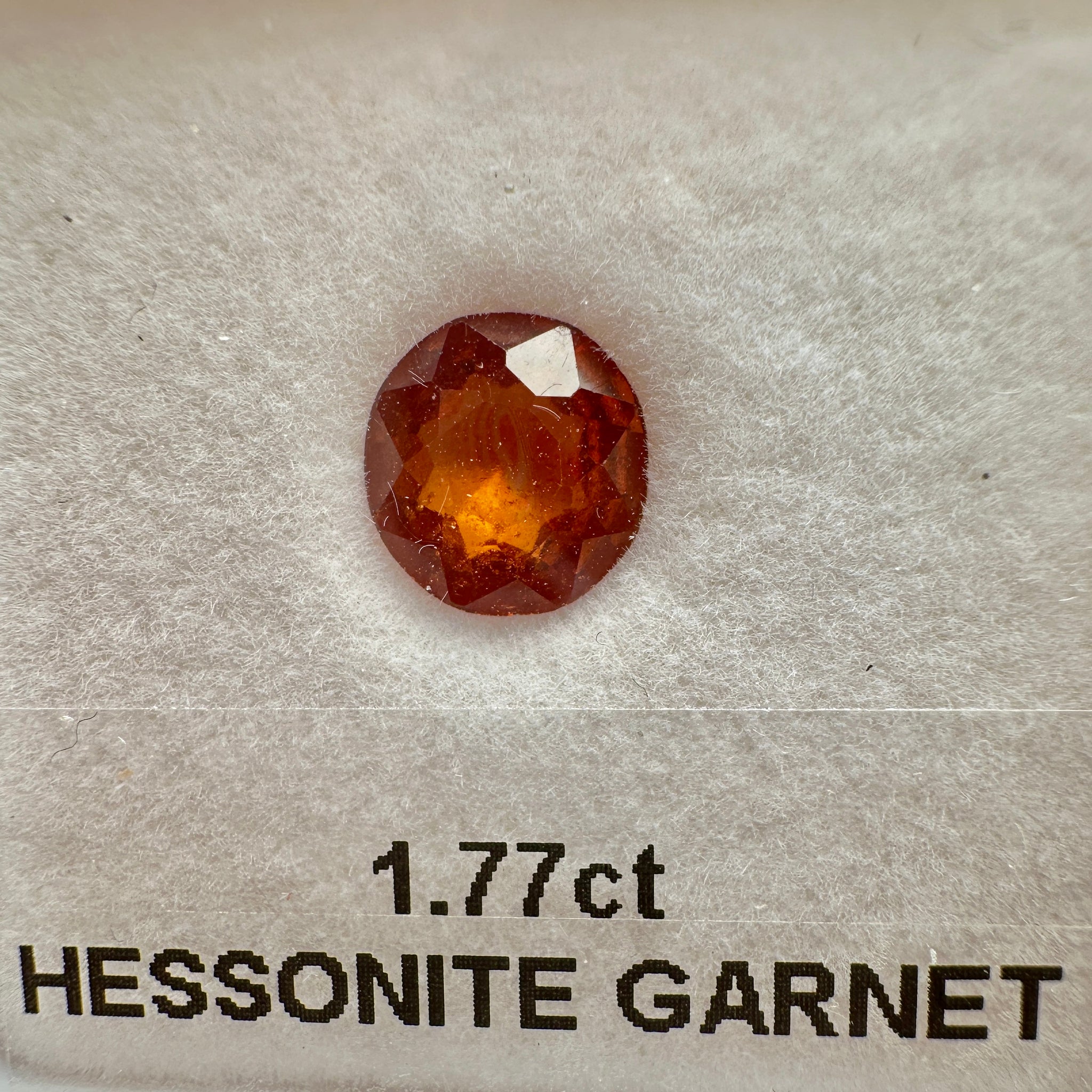 Hessonite Garnet, 1.77ct, Untreated Unheated, native cut