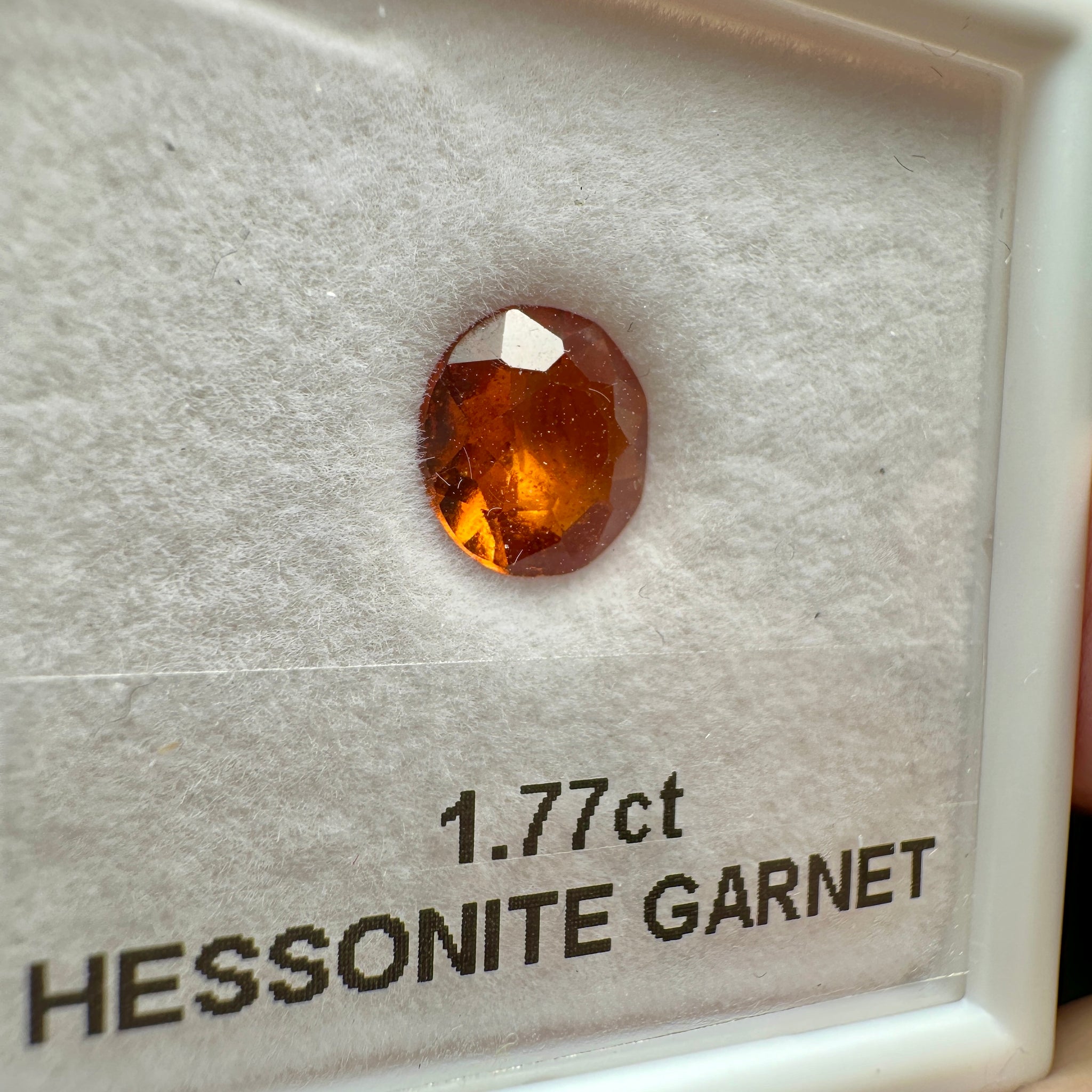 Hessonite Garnet, 1.77ct, Untreated Unheated, native cut