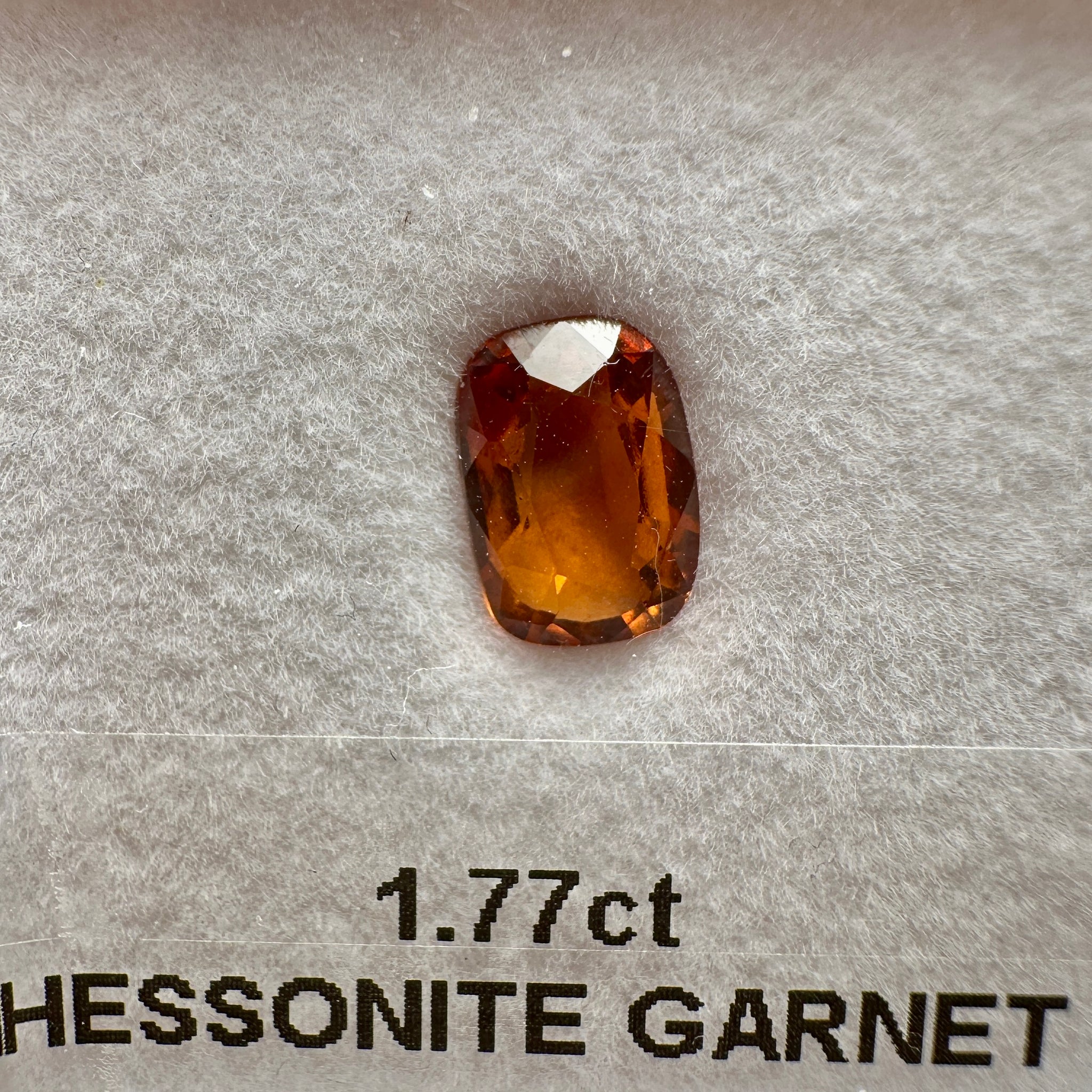 Hessonite Garnet, 1.77ct, Untreated Unheated, native cut