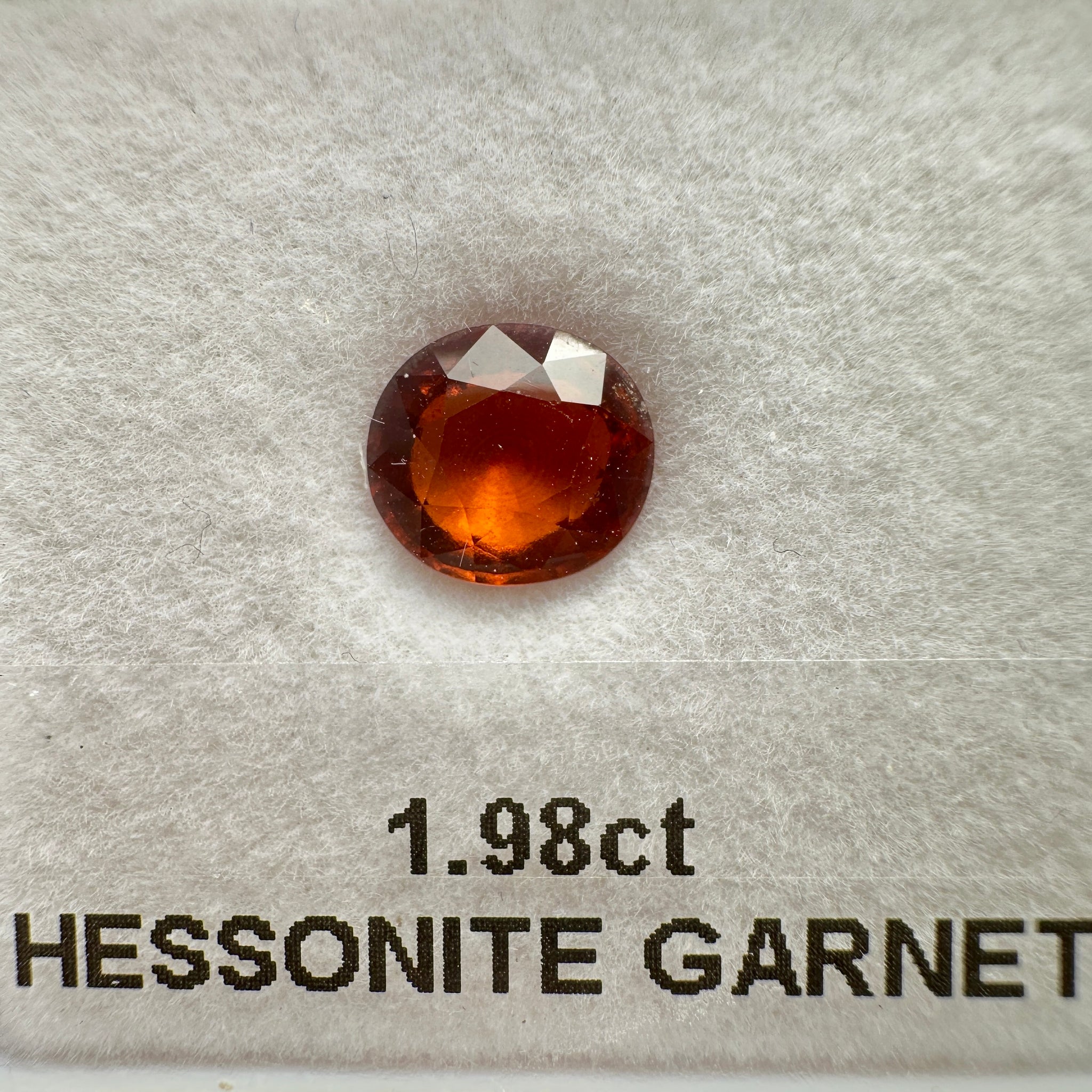 Hessonite Garnet, 1.98ct, Untreated Unheated, native cut