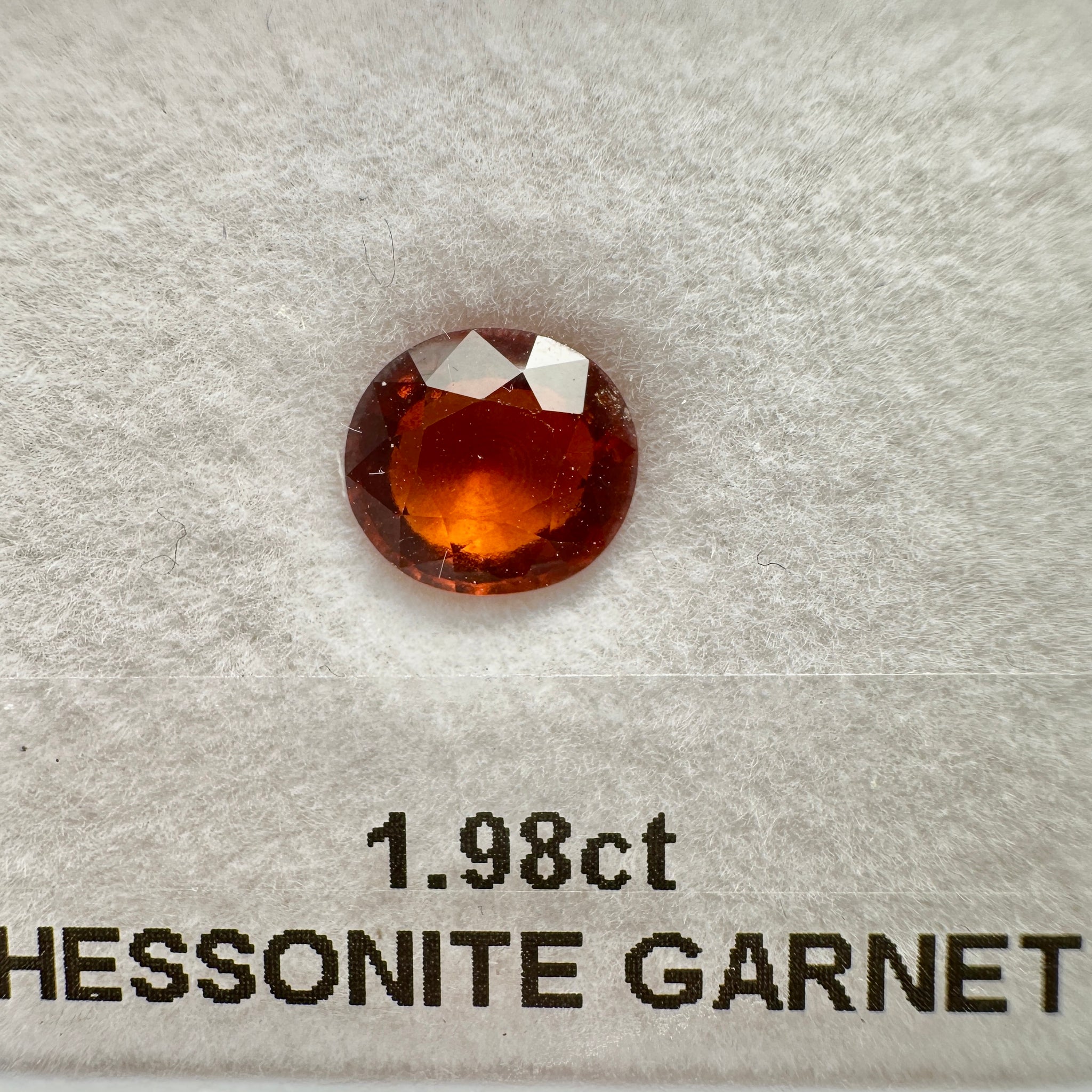 Hessonite Garnet, 1.98ct, Untreated Unheated, native cut