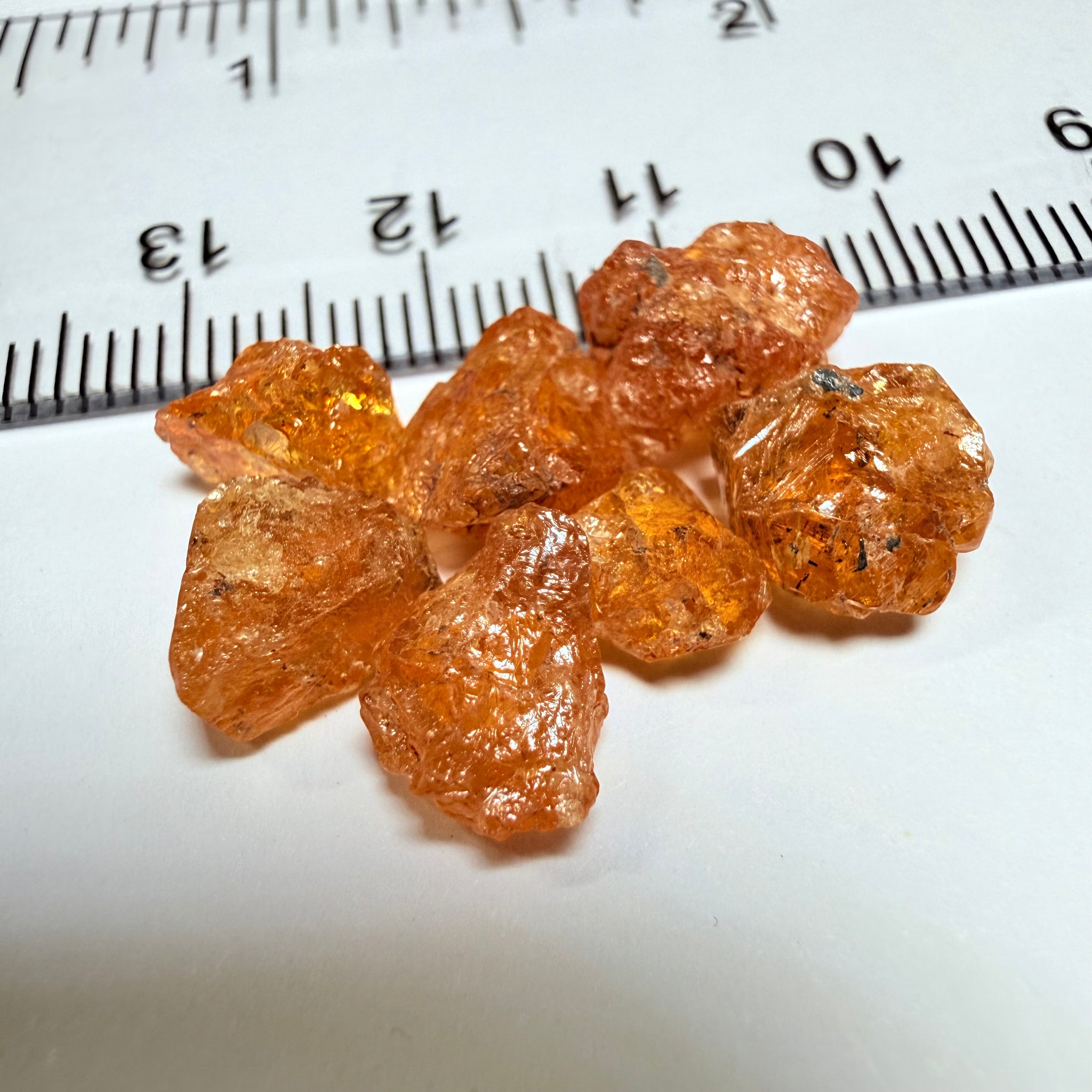 Mandarin Spessartite Garnet Cab Grade Lot, 24.52ct, Loliondo, Tanzania, Untreated Unheated, cab grade rough or set them in jewellery as is, first pic is backlit
