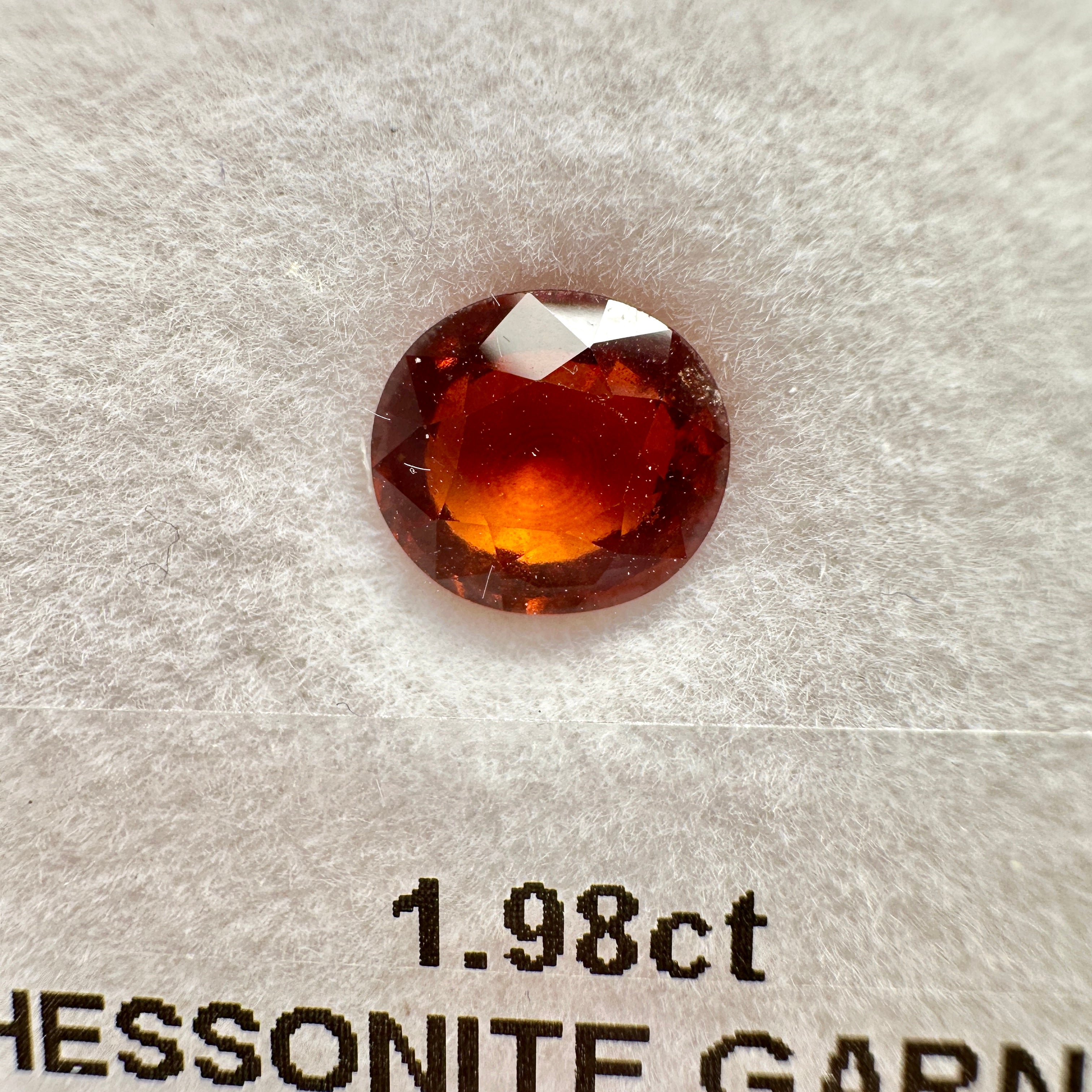 1.98ct Hessonite Garnet, Untreated Unheated, native cut