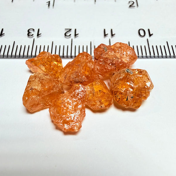 Mandarin Spessartite Garnet Cab Grade Lot, 24.52ct, Loliondo, Tanzania, Untreated Unheated, cab grade rough or set them in jewellery as is, first pic is backlit