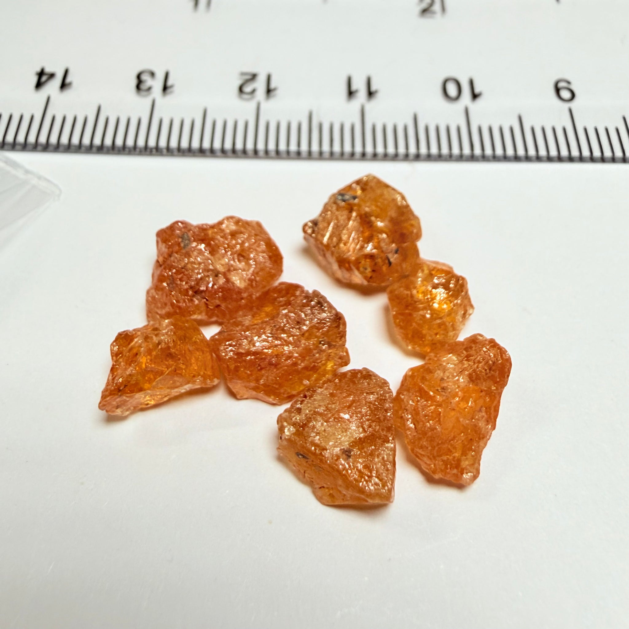 Mandarin Spessartite Garnet Cab Grade Lot, 24.52ct, Loliondo, Tanzania, Untreated Unheated, cab grade rough or set them in jewellery as is, first pic is backlit