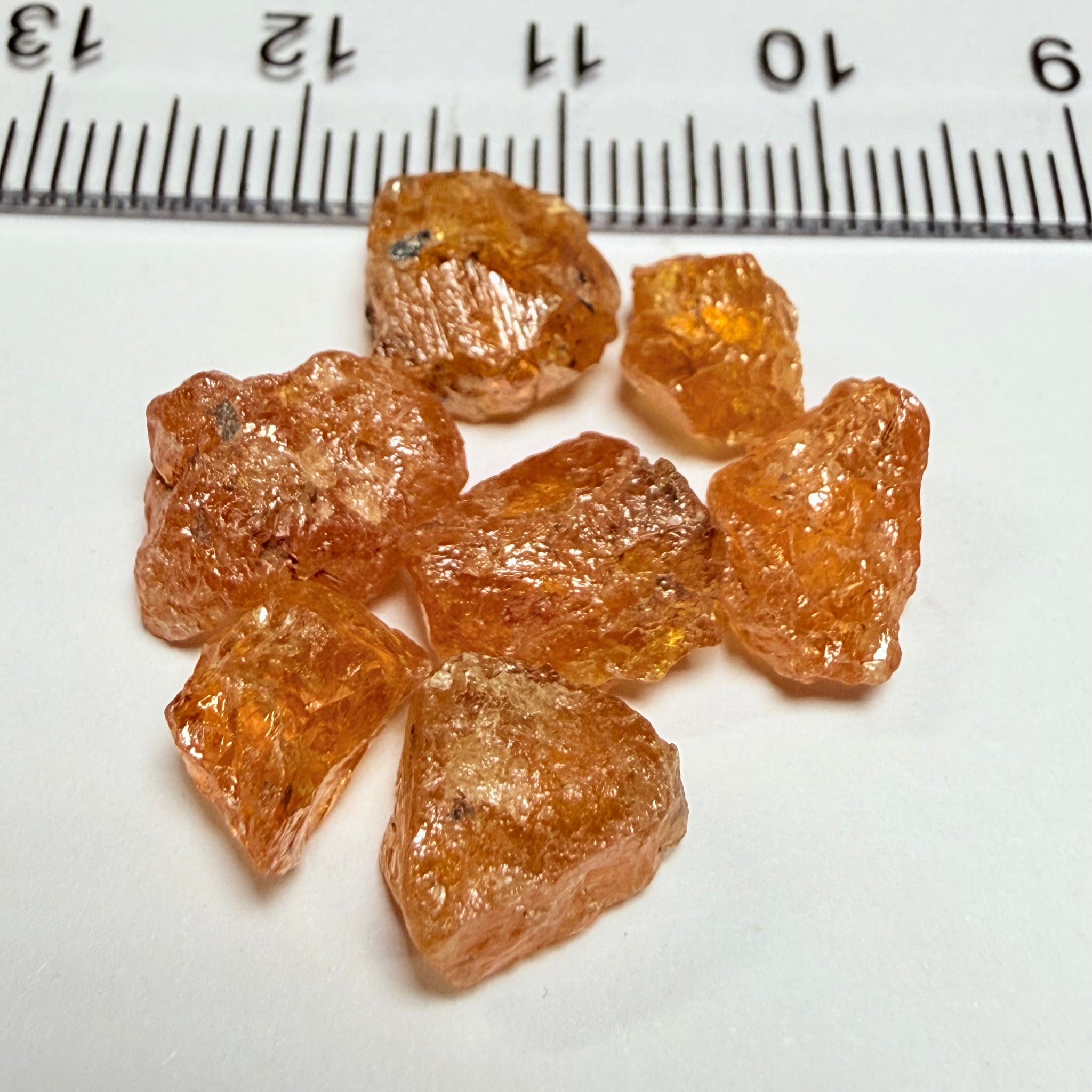 Mandarin Spessartite Garnet Cab Grade Lot, 24.52ct, Loliondo, Tanzania, Untreated Unheated, cab grade rough or set them in jewellery as is, first pic is backlit