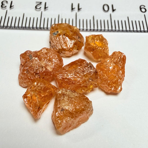 Mandarin Spessartite Garnet Cab Grade Lot, 24.52ct, Loliondo, Tanzania, Untreated Unheated, cab grade rough or set them in jewellery as is, first pic is backlit