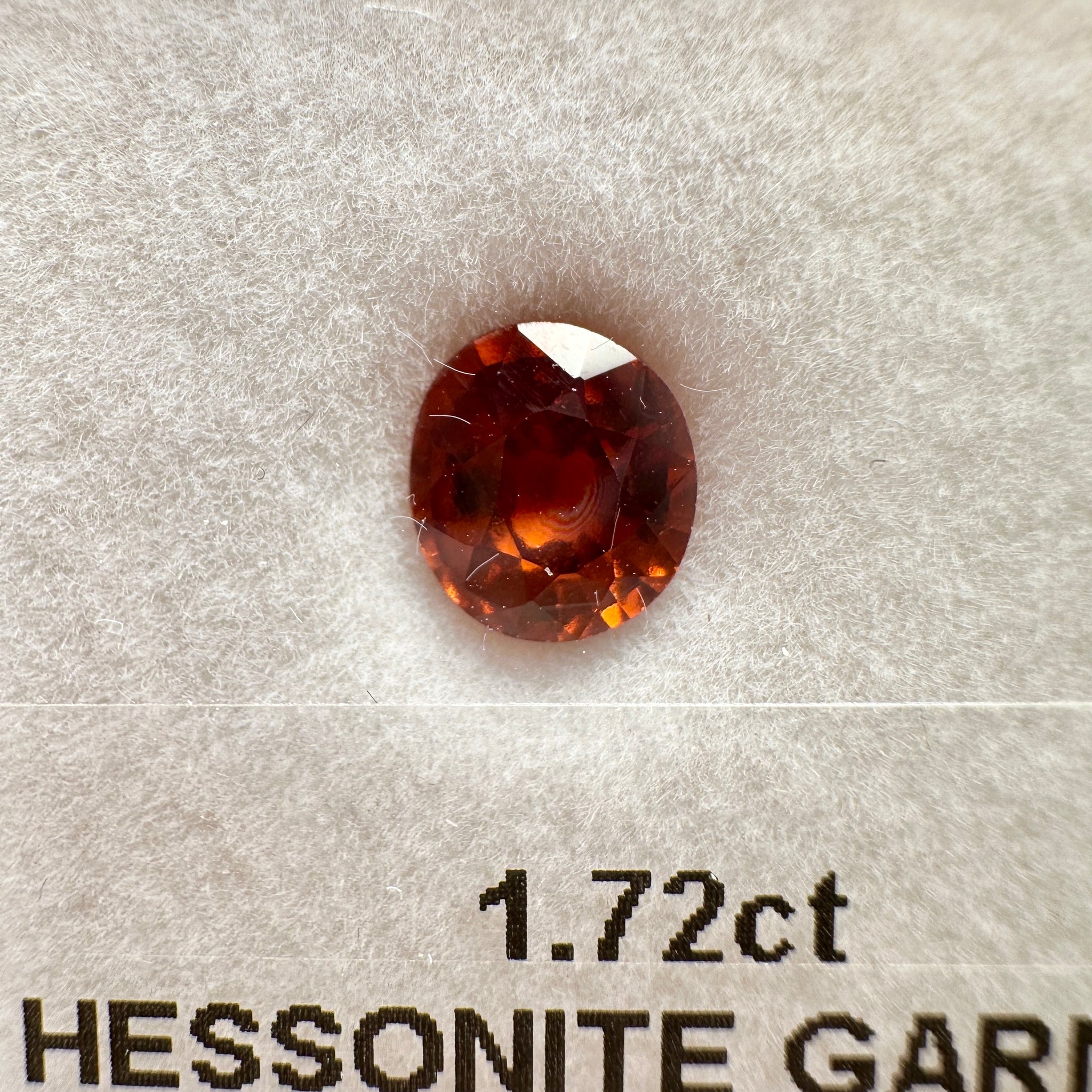 Hessonite Garnet, 1.72ct, Untreated Unheated, native cut