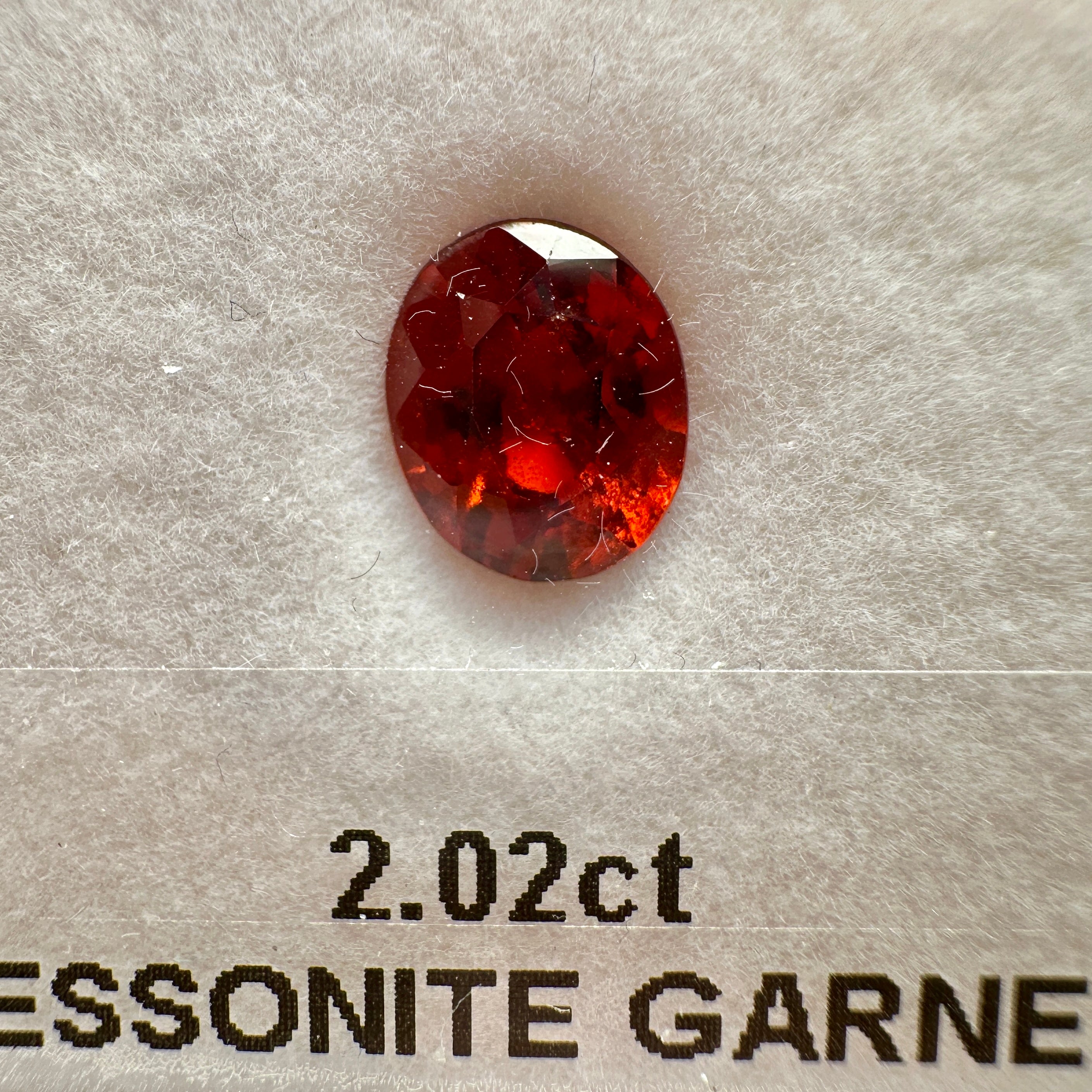 2.02ct Hessonite Garnet, Untreated Unheated, native cut