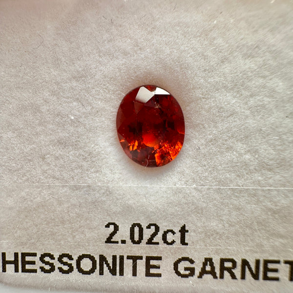 Hessonite Garnet, 2.02ct, Untreated Unheated, native cut