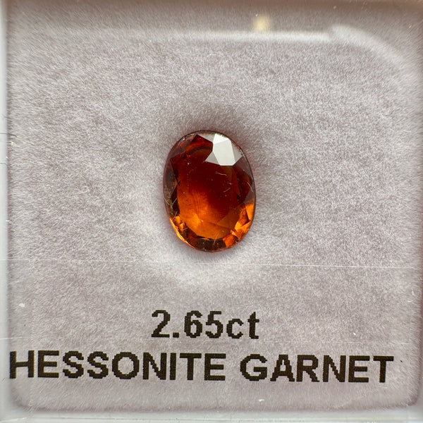 2.65ct Hessonite Garnet, Untreated Unheated, native cut