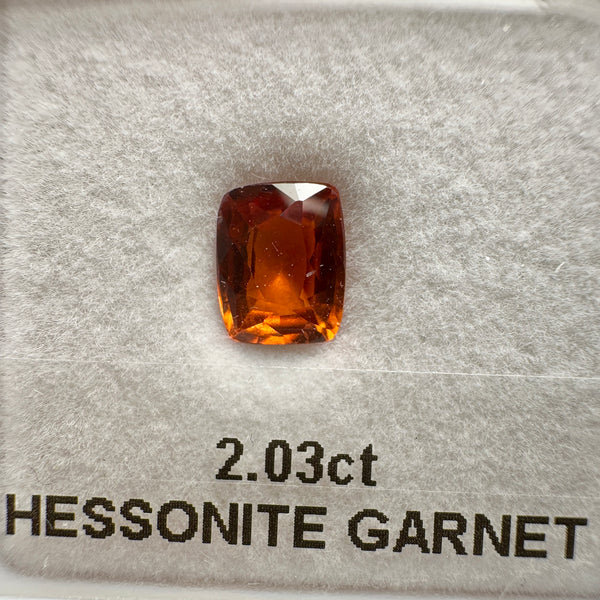 2.03ct Hessonite Garnet, Untreated Unheated, native cut