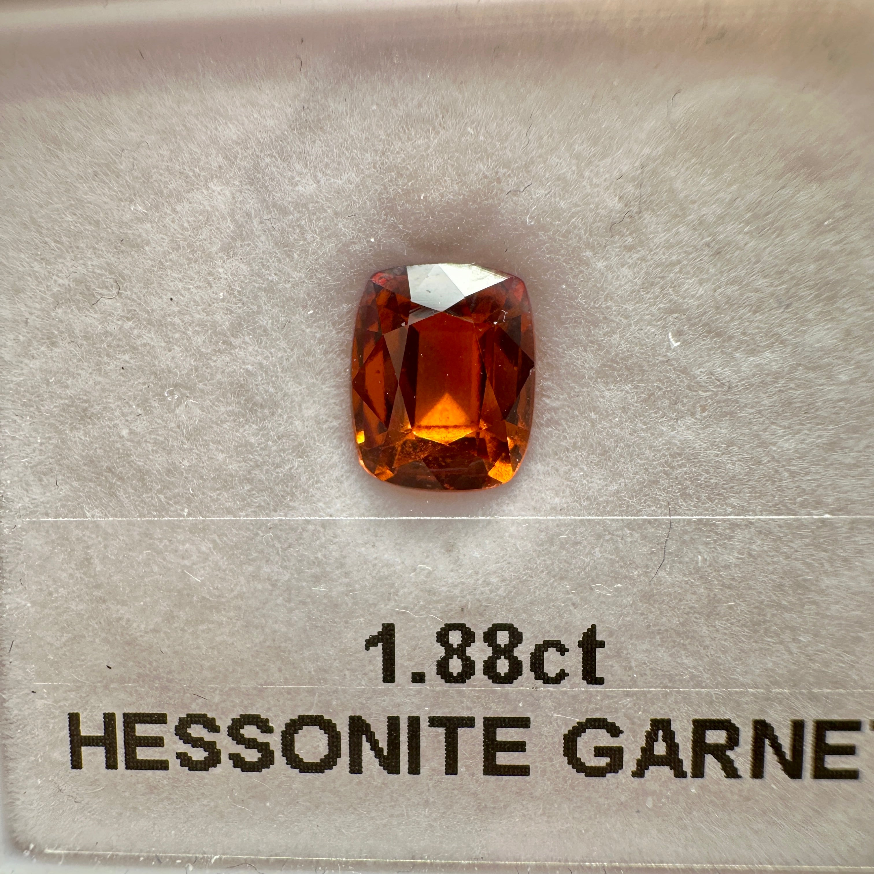 1.88ct Hessonite Garnet, Untreated Unheated, native cut