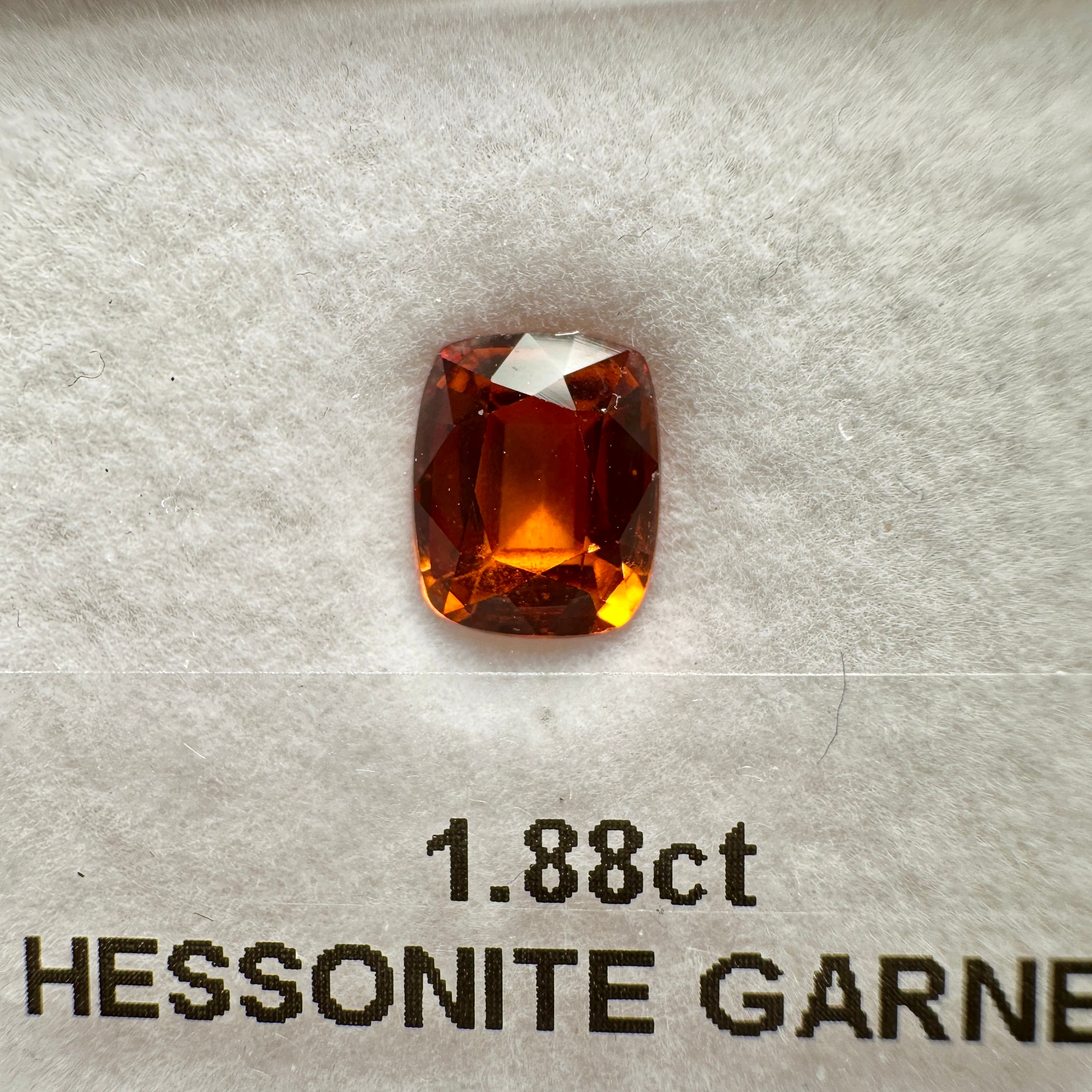 1.88ct Hessonite Garnet, Untreated Unheated, native cut
