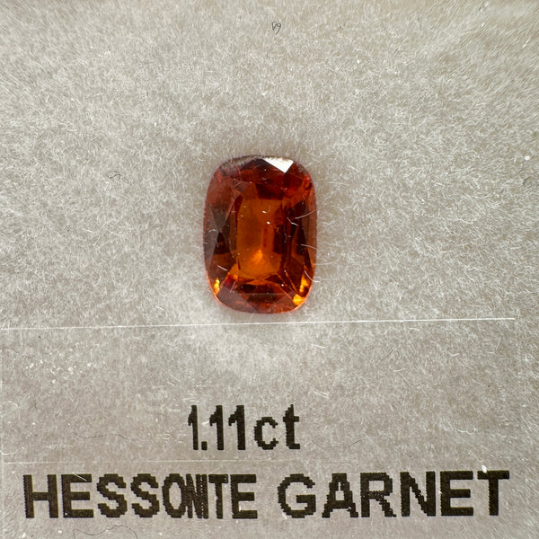 Hessonite Garnet, 1.11ct, Untreated Unheated, native cut