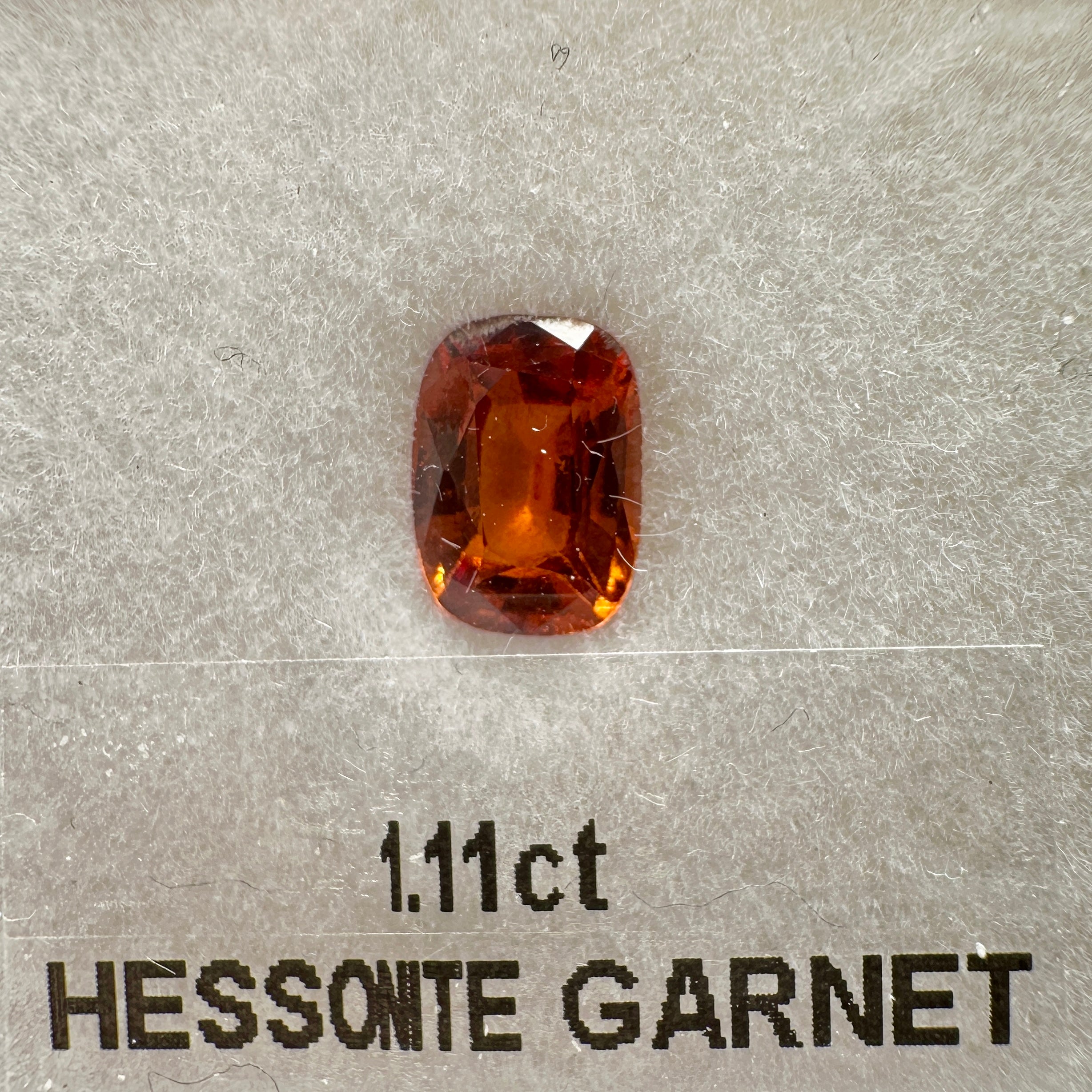 1.11ct Hessonite Garnet, Untreated Unheated, native cut