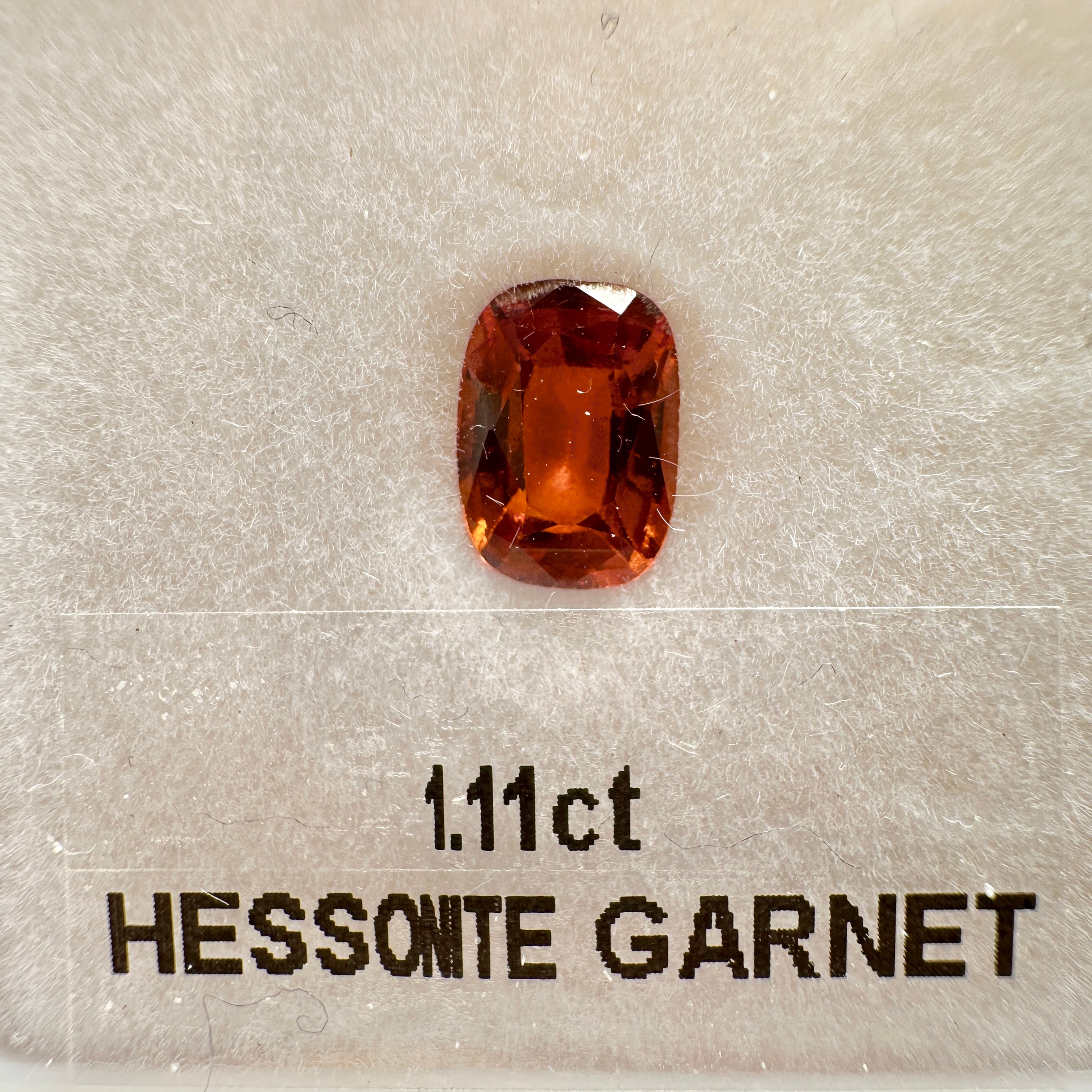 1.11ct Hessonite Garnet, Untreated Unheated, native cut