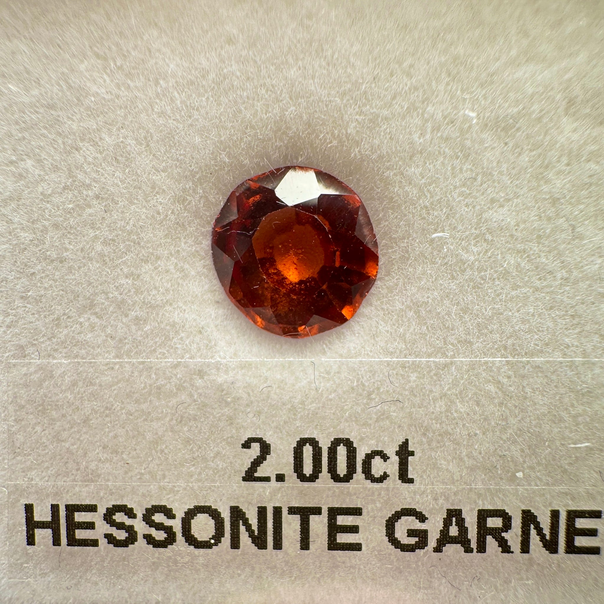 Hessonite Garnet, 2.00ct, Untreated Unheated, native cut