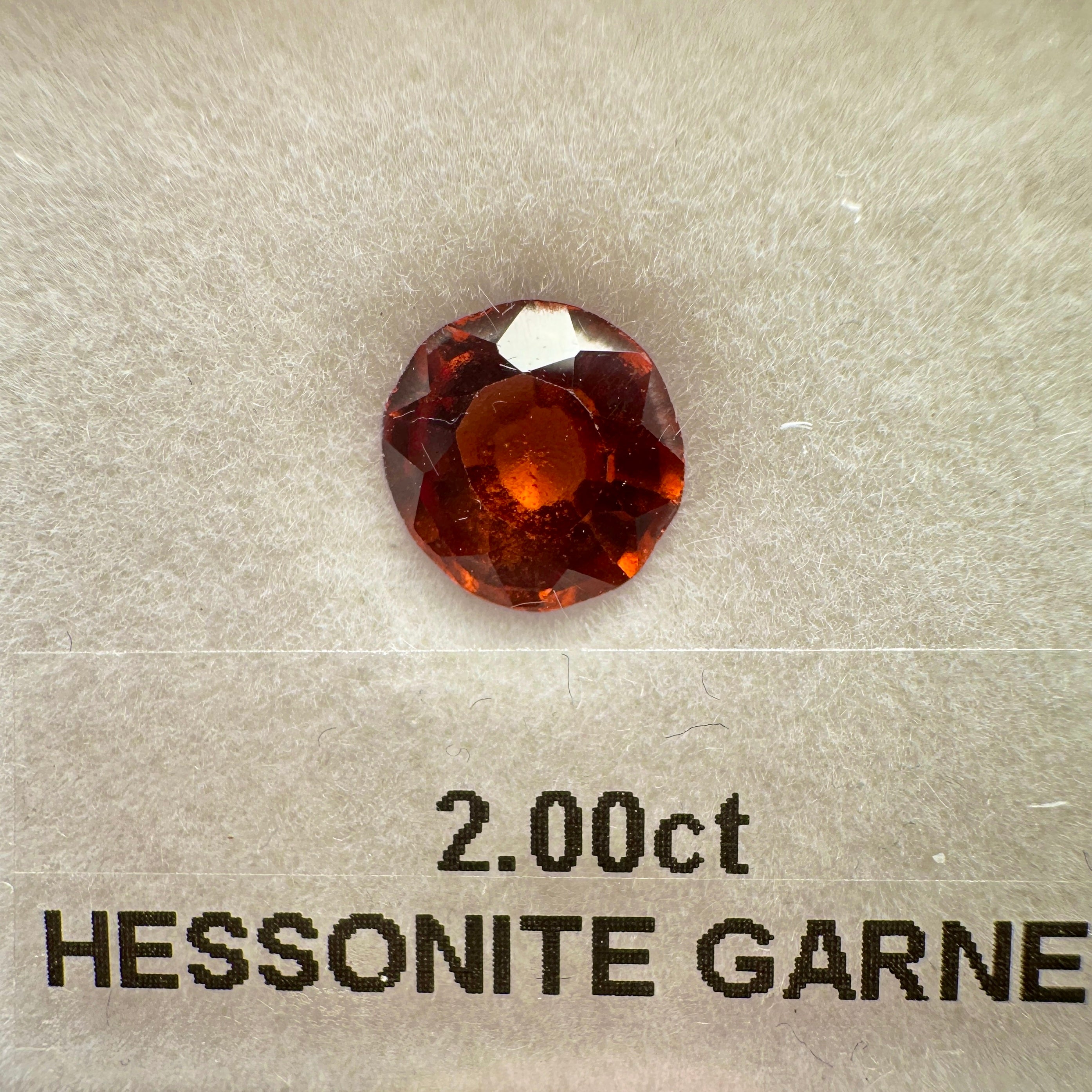 2.00ct Hessonite Garnet, Untreated Unheated, native cut
