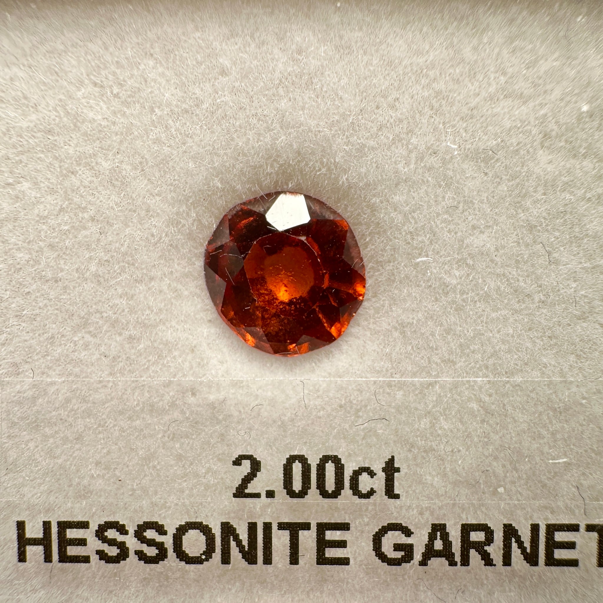 Hessonite Garnet, 2.00ct, Untreated Unheated, native cut