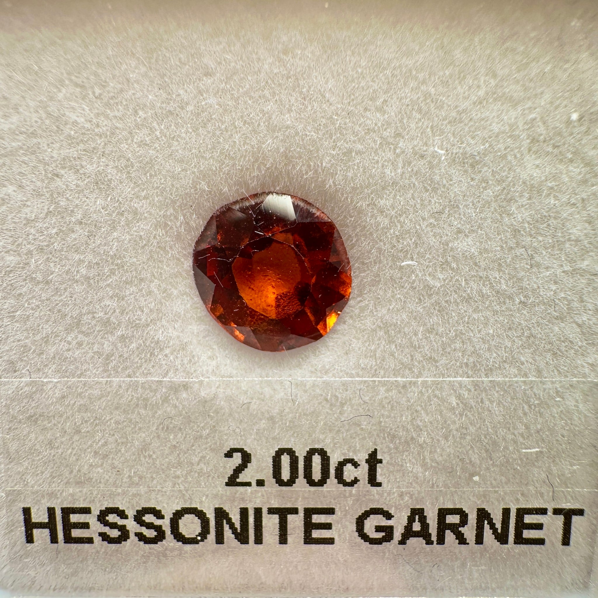 Hessonite Garnet, 2.00ct, Untreated Unheated, native cut