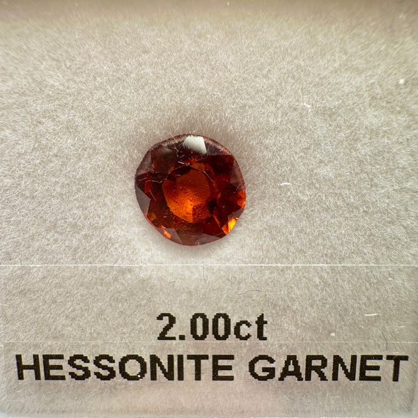 Hessonite Garnet, 2.00ct, Untreated Unheated, native cut