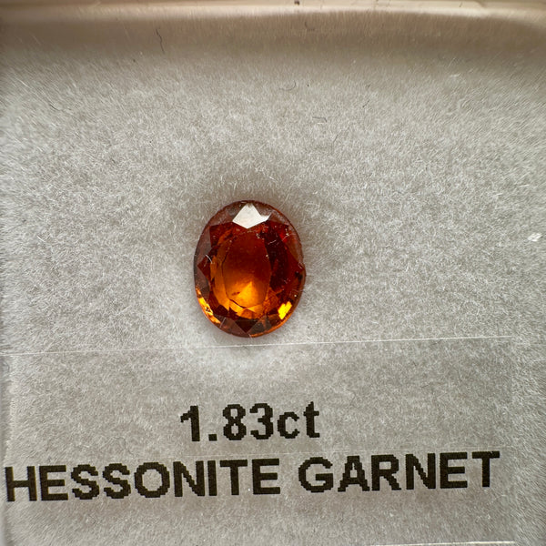 1.83ct Hessonite Garnet, Untreated Unheated, native cut