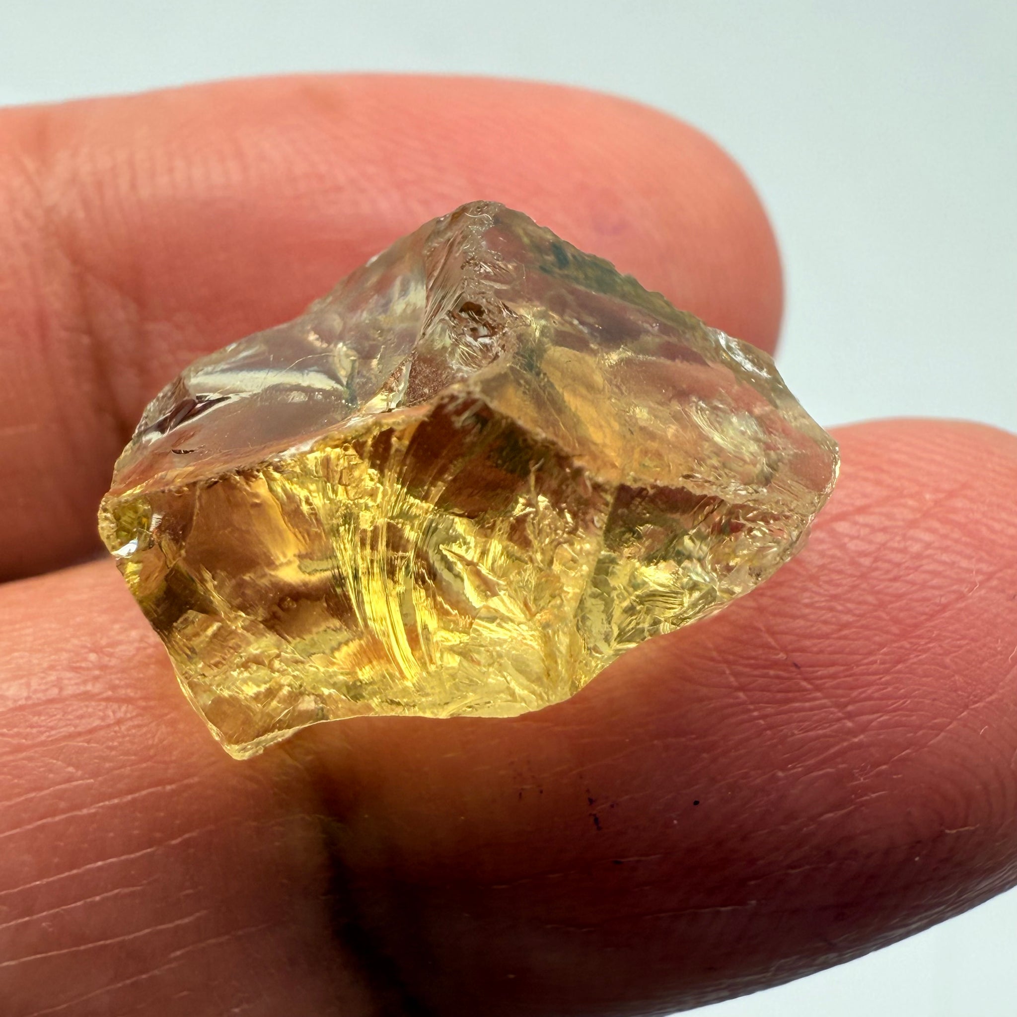 Citrine, 16.32ct, Zambia, Untreated Unheated, See shape, slight crack on skin going in 2mm, rest is VVS-IF