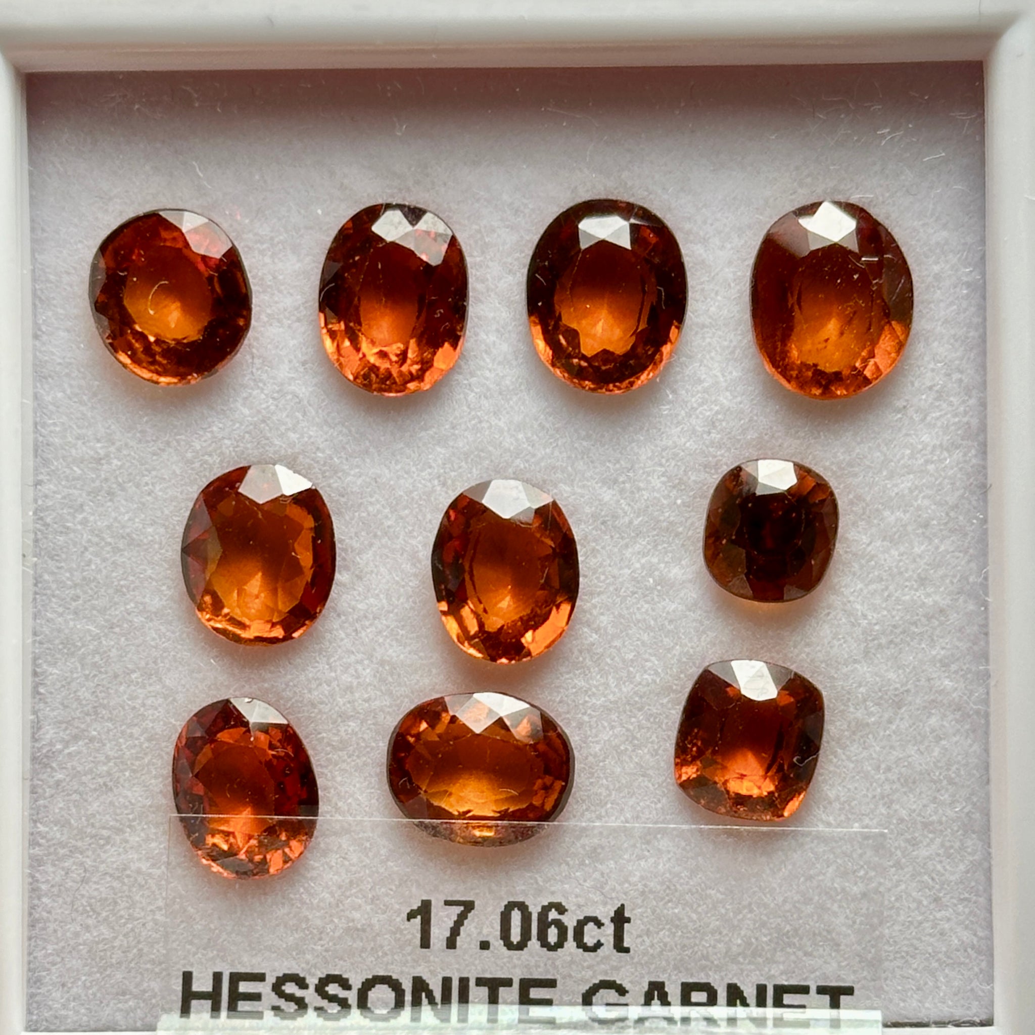 Hessonite Garnet Lot, 17.06ct, Untreated Unheated, native cut
