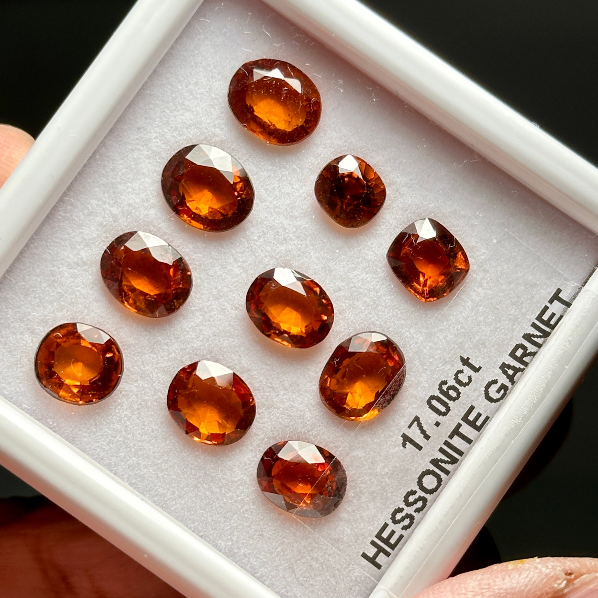 Hessonite Garnet Lot, 17.06ct, Untreated Unheated, native cut